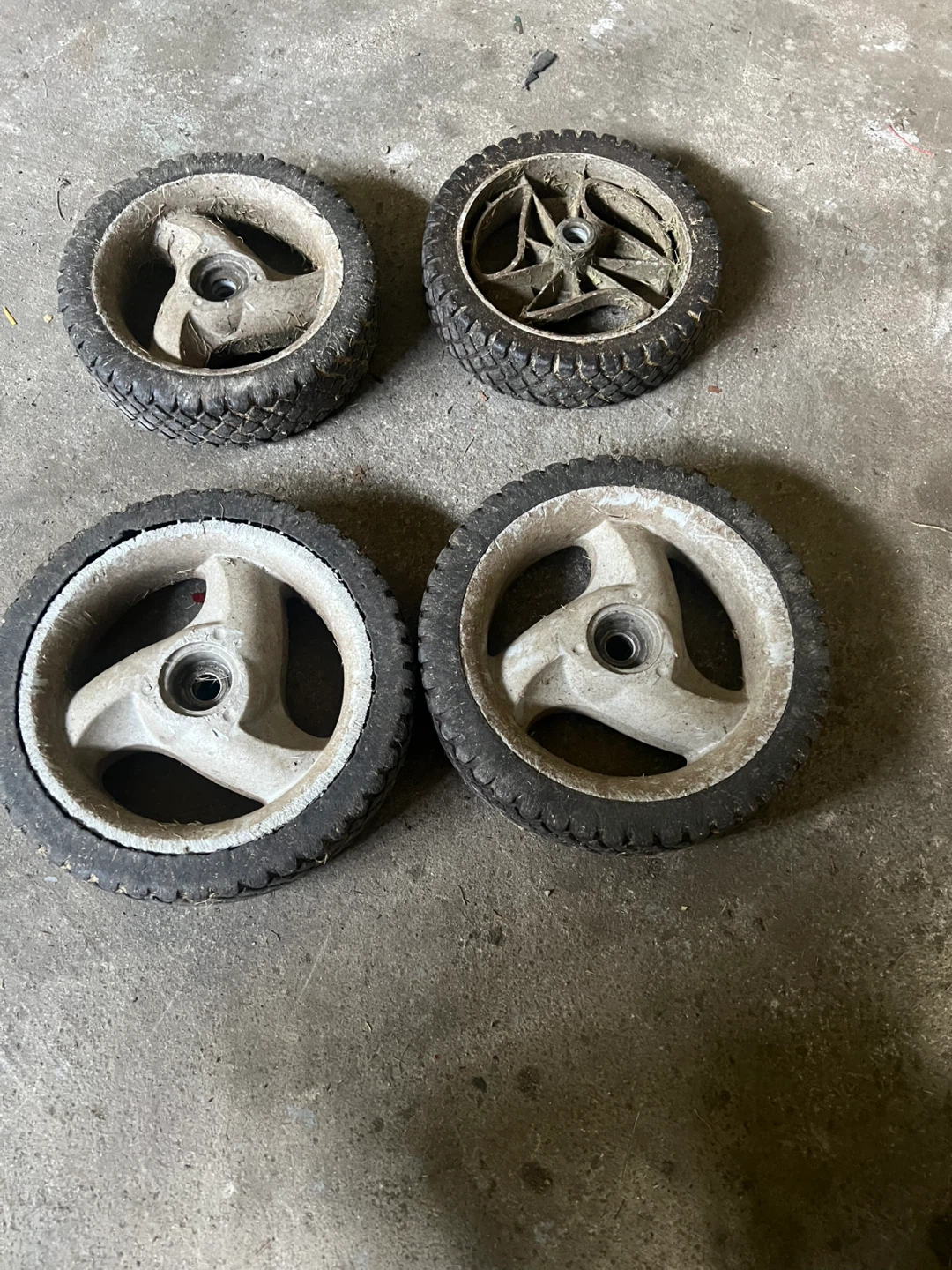 Set of 4 craftsman Lawn Mower Wheels