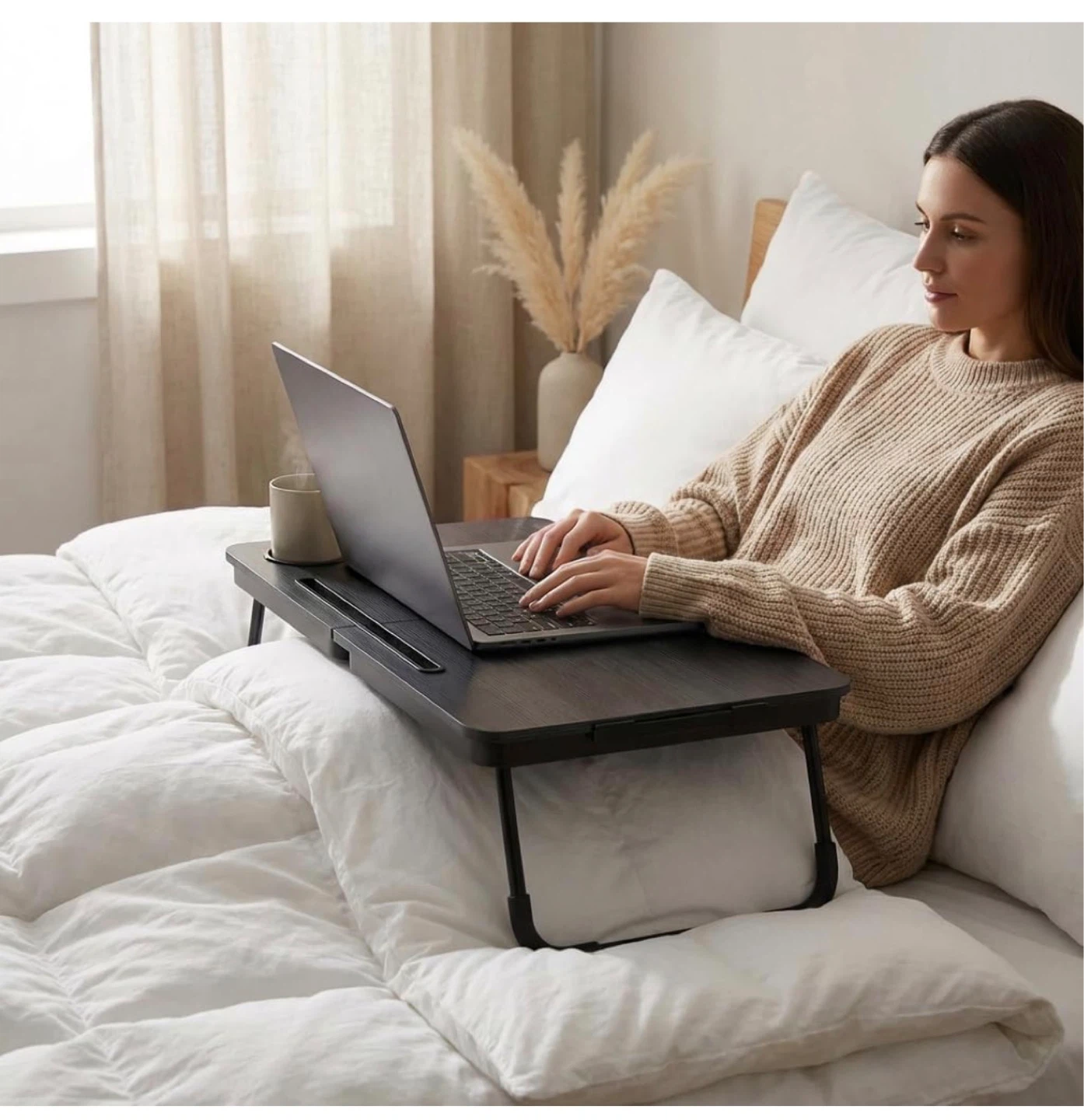 Portable Lap Desk with Cup Holder and Phone Slot L3 - photo 2