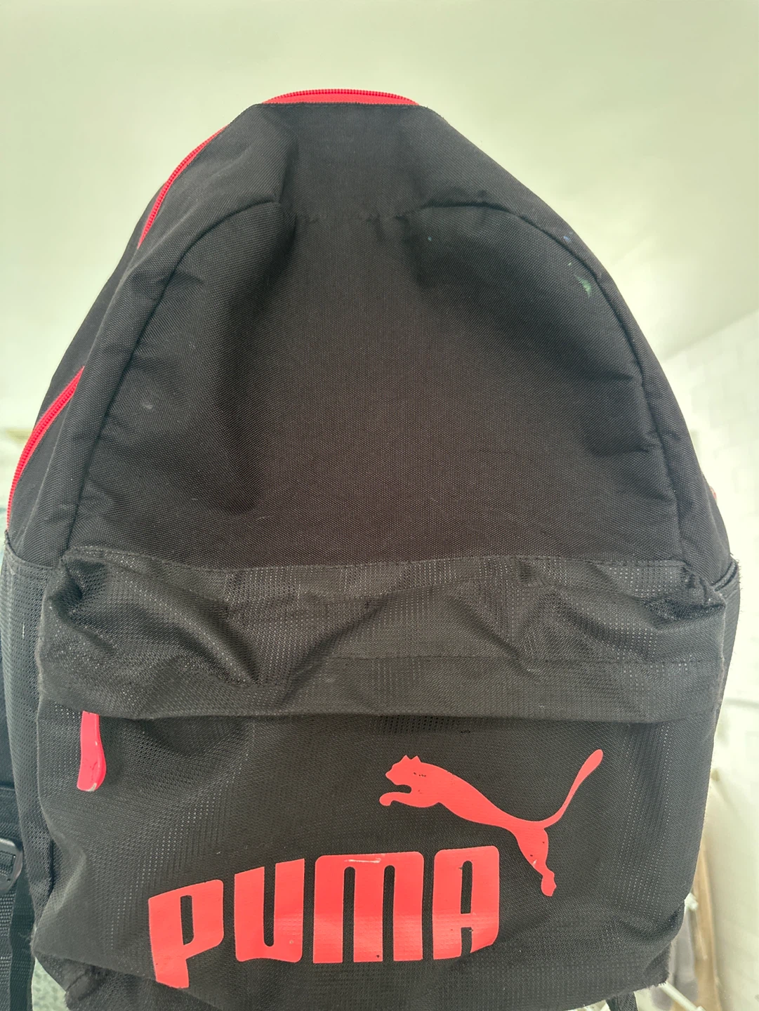 Kid’s Puma Black Backpack with Red Logo
