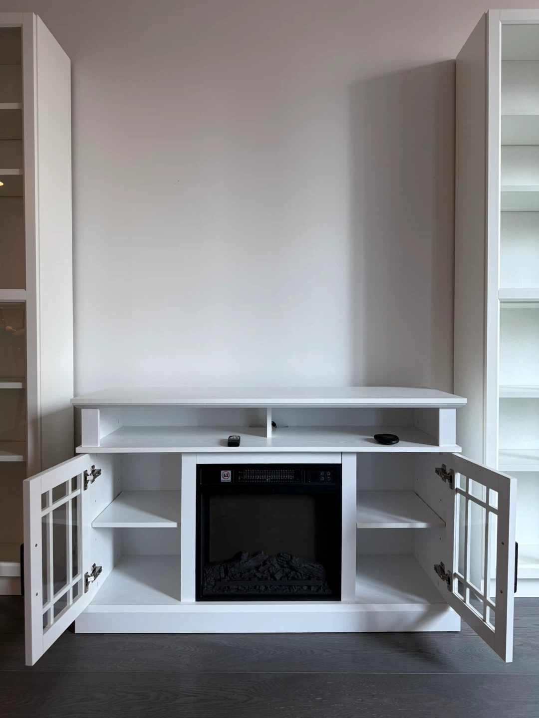 White Electric Fireplace Media Console - photo 2