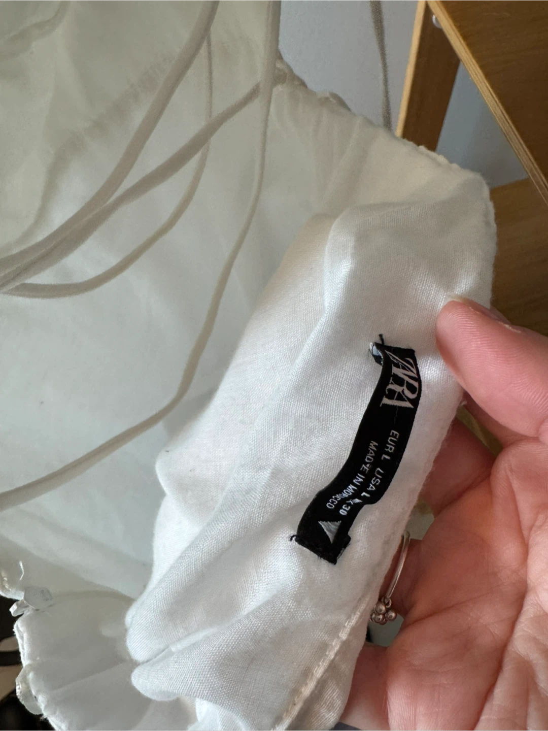 Zara White Puff Sleeve Mini Dress - photo 3