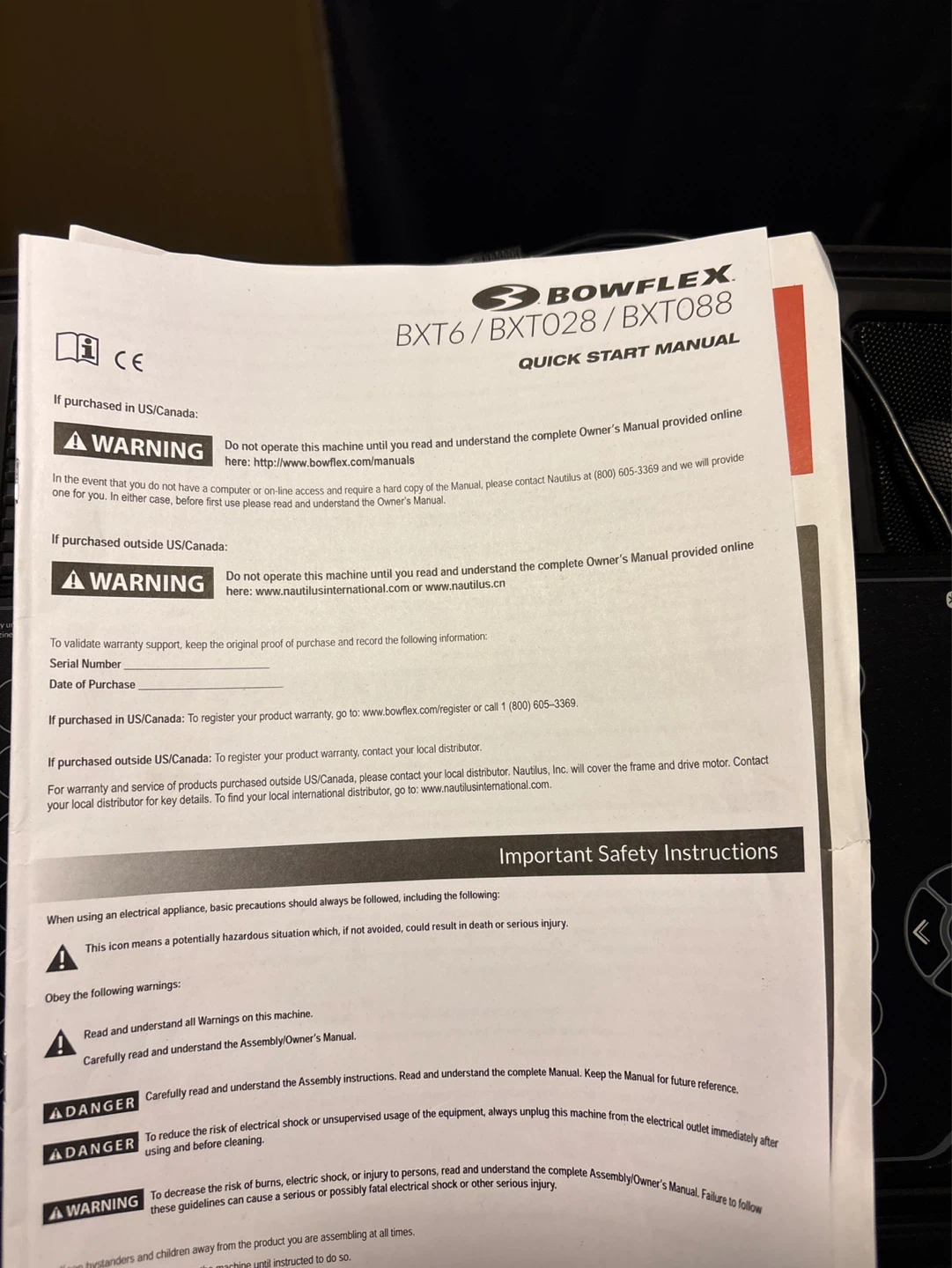 Bowflex BXT6 Treadmill