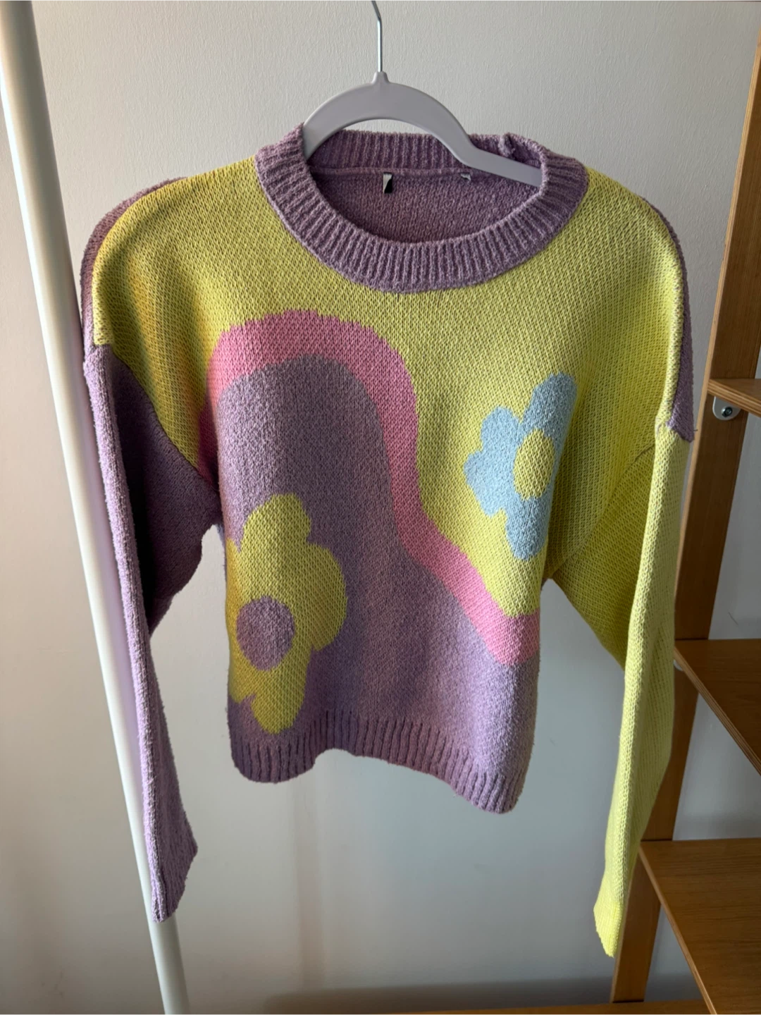 Retro Floral Knit Sweater