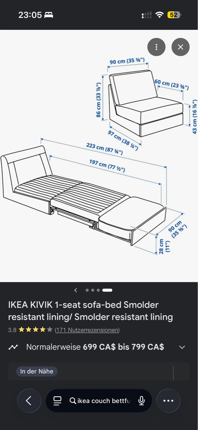 IKEA KIVIK 1-seat sofa-bed (2 available) - photo 4