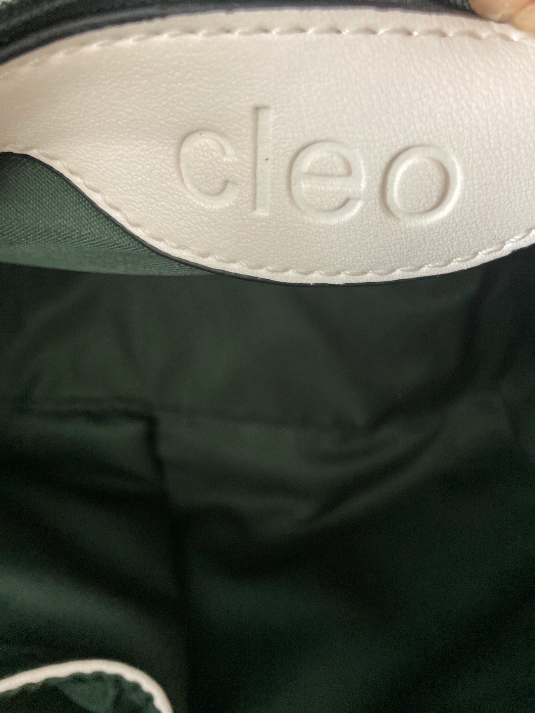 Cleo Green Satchel Handbag with Navy Straps - photo 4