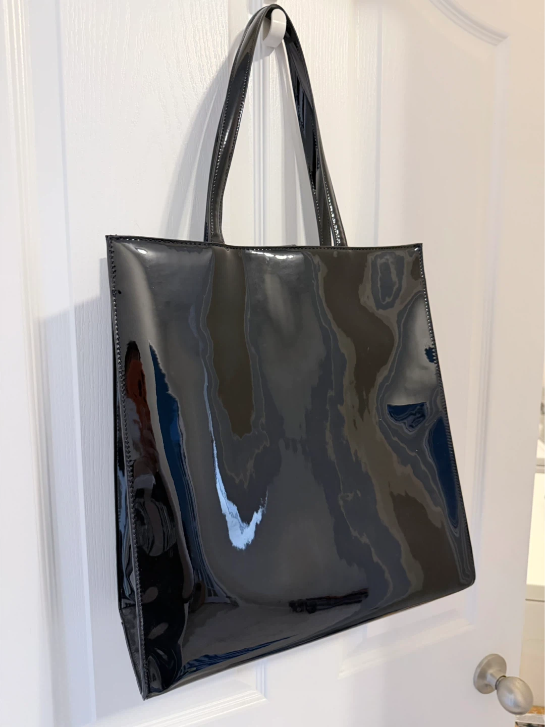 Versace Jeans Collection BlackPatent Tote with Embossed Logo - photo 3