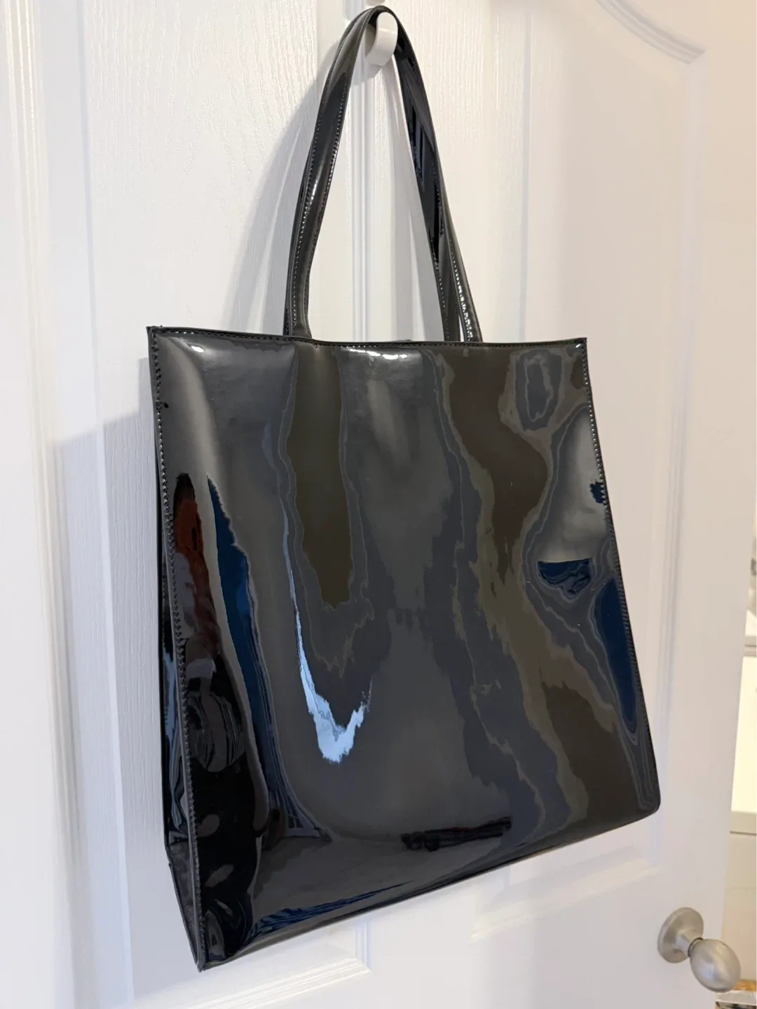 Versace Jeans Collection BlackPatent Tote with Embossed Logo - photo 3