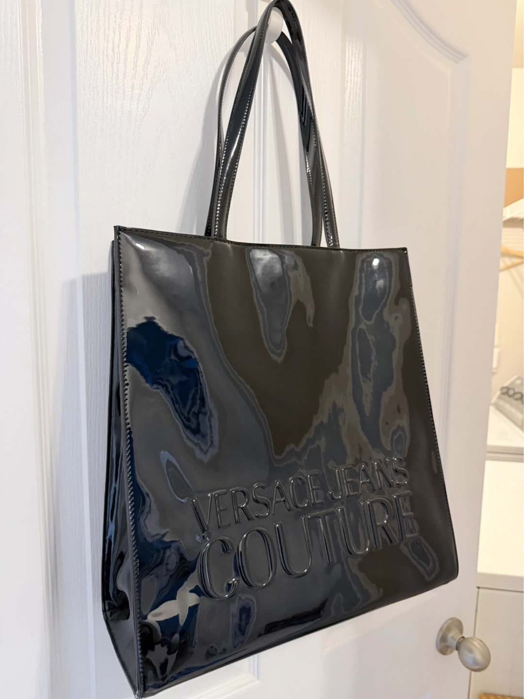 Versace Jeans Collection BlackPatent Tote with Embossed Logo - photo 2