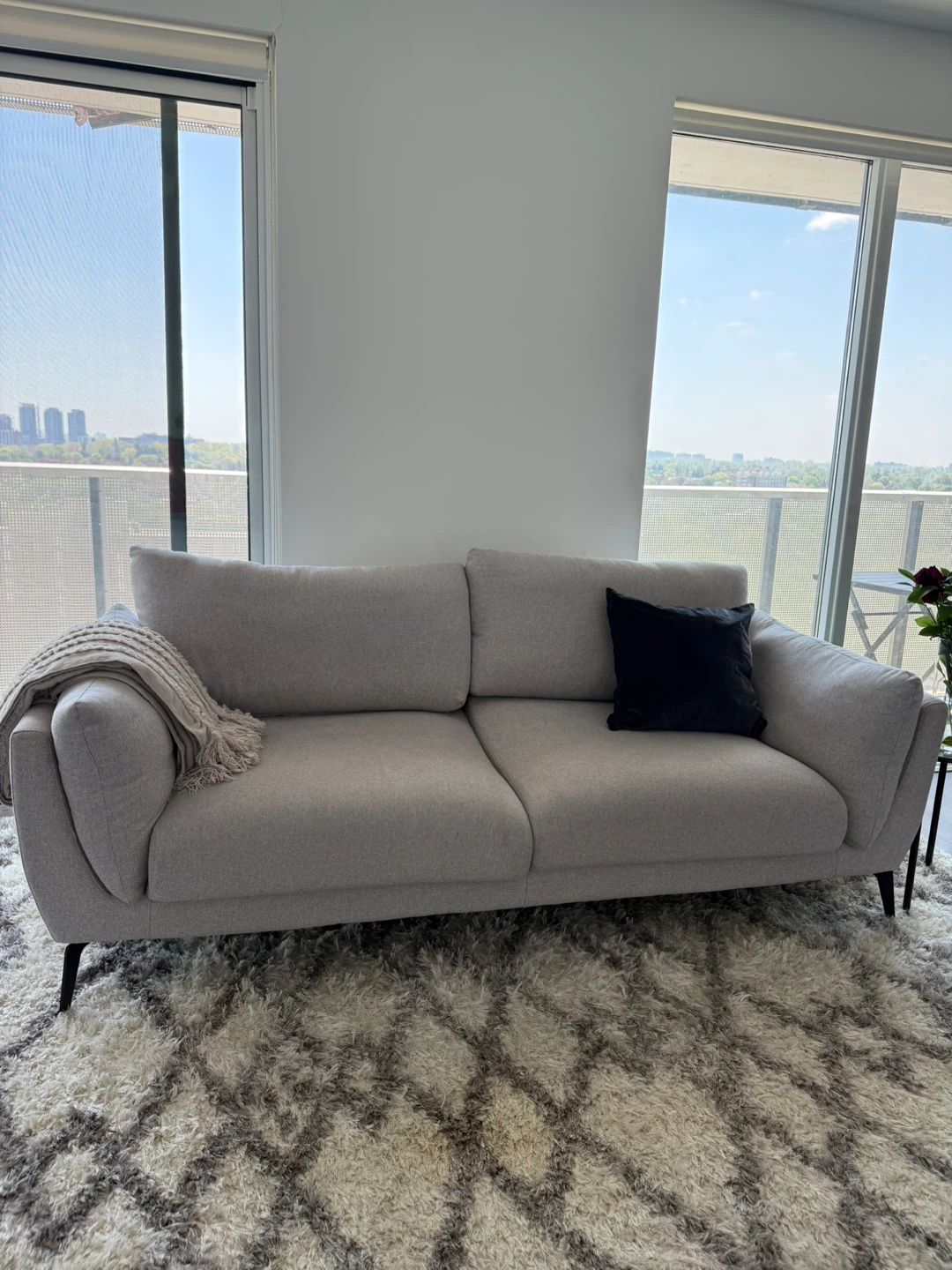 Light Grey Fabric Sofa - photo 5