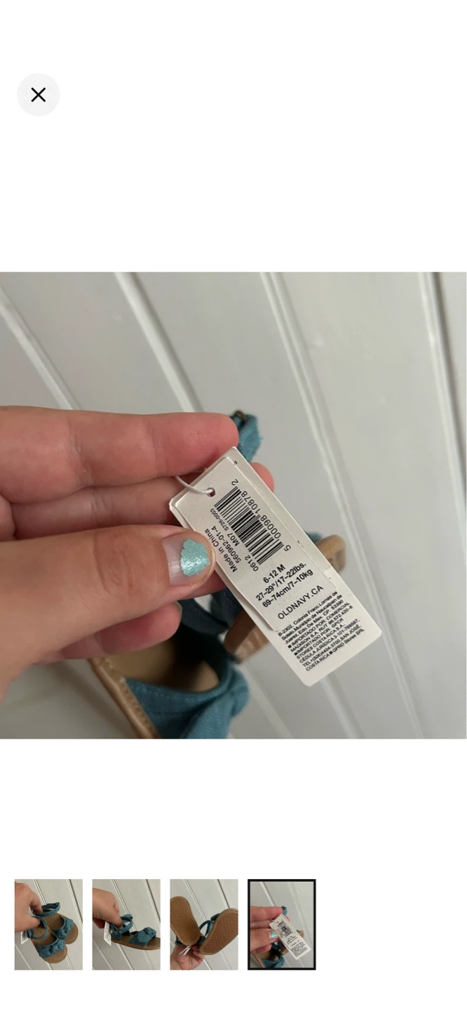 Old Navy Baby Girls Teal Bow Sandals Size 6-12 Months - photo 4