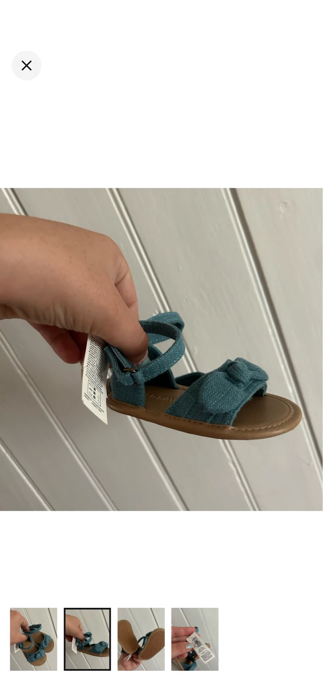 Old Navy Baby Girls Teal Bow Sandals Size 6-12 Months - photo 2