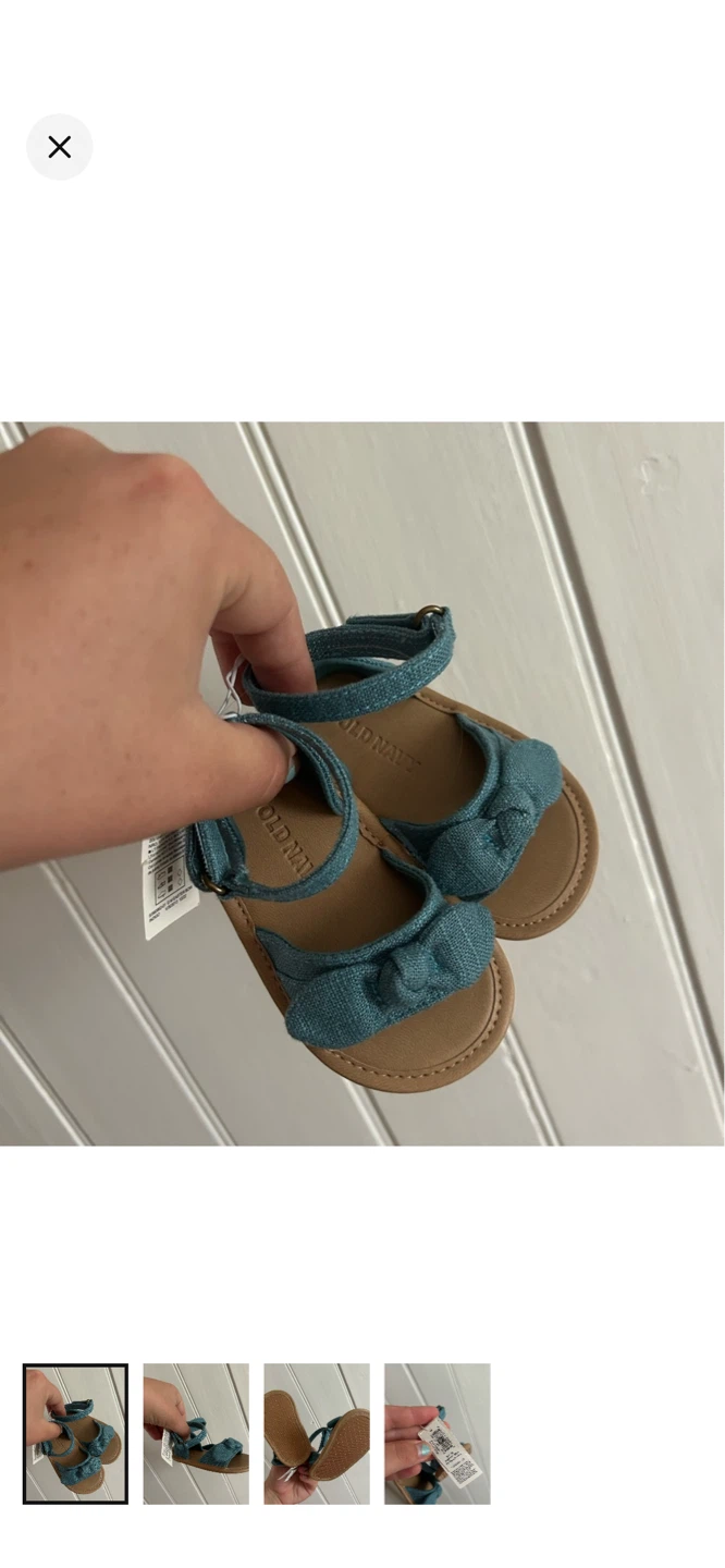 Old Navy Baby Girls Teal Bow Sandals Size 6-12 Months
