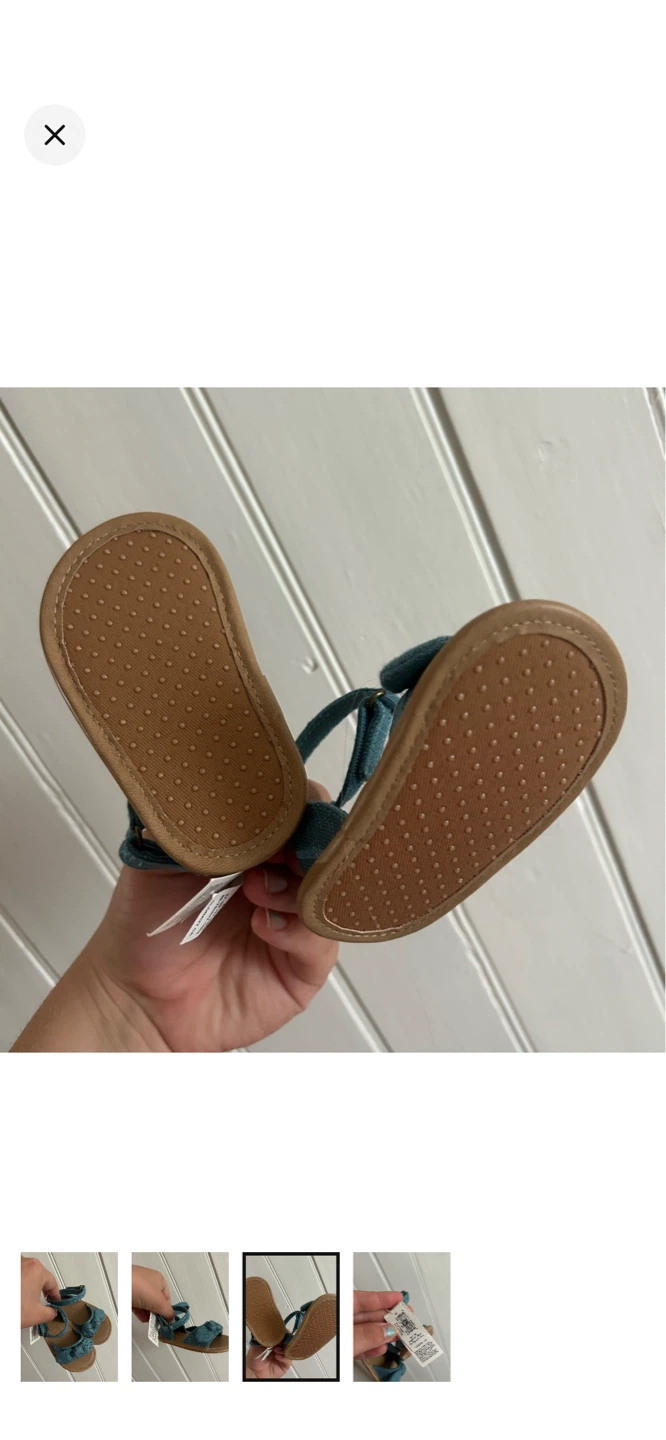 Old Navy Baby Girls Teal Bow Sandals Size 6-12 Months - photo 3