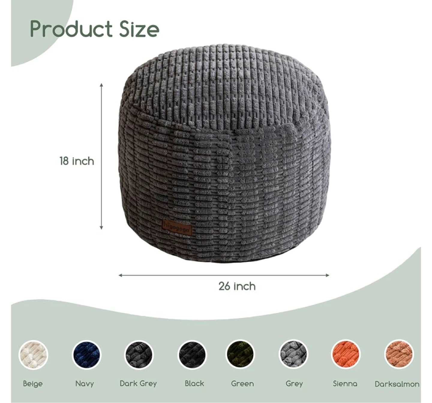 Pouf Ottoman Footstool - Grey - photo 2