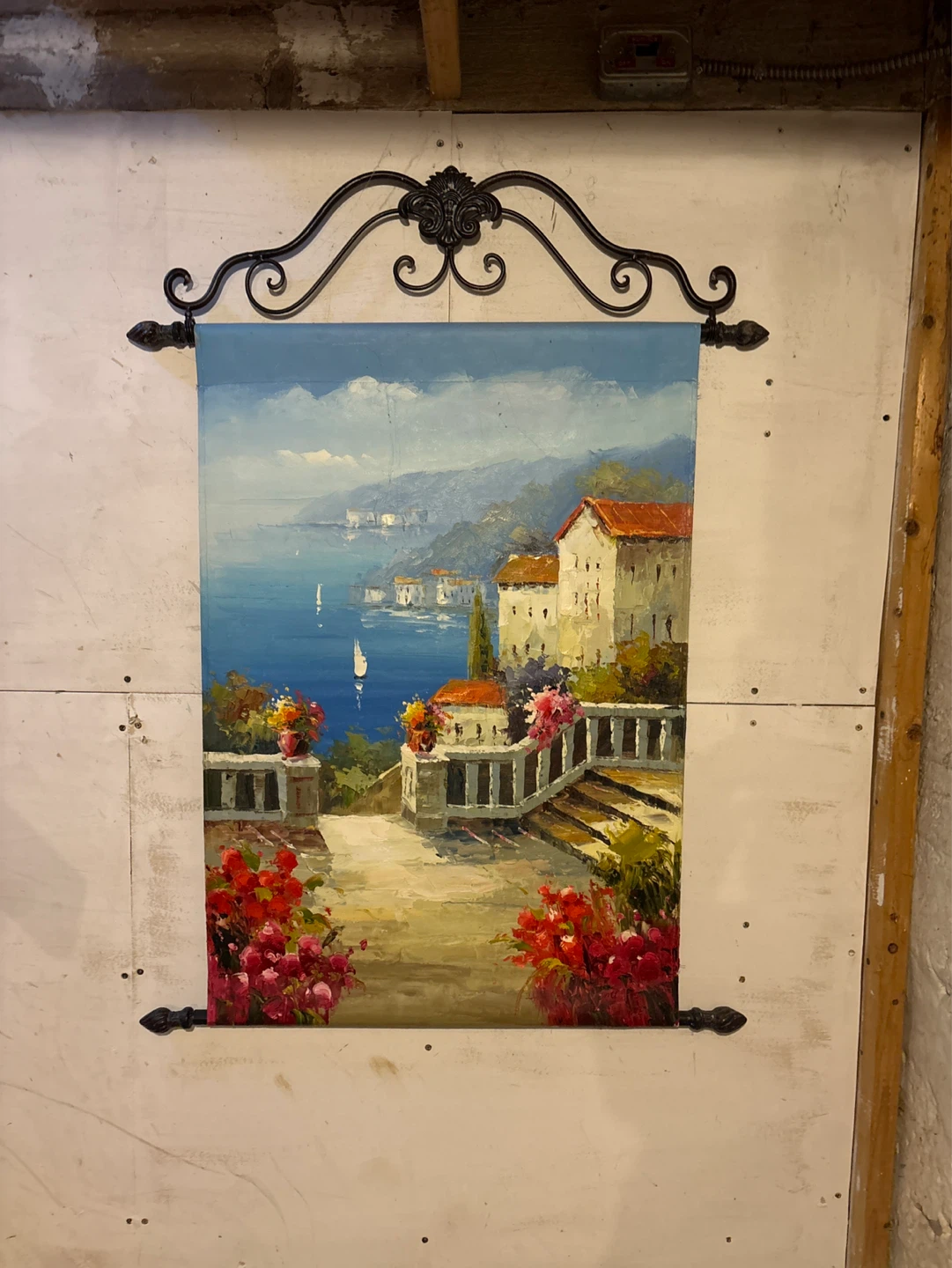 Oil Painting of Mediterranean Village