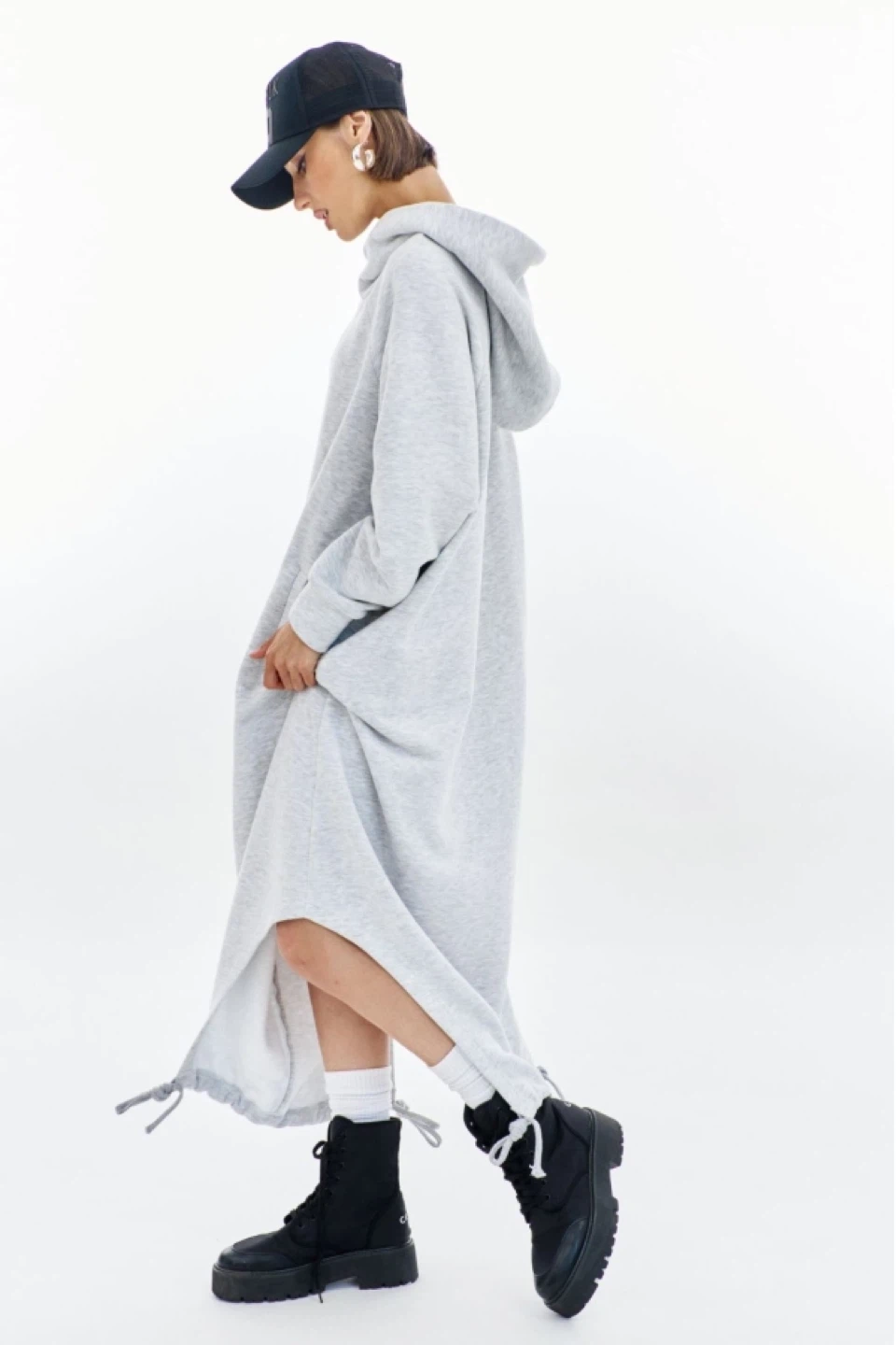 Grey Hoodie Maxi Dress size 2XL