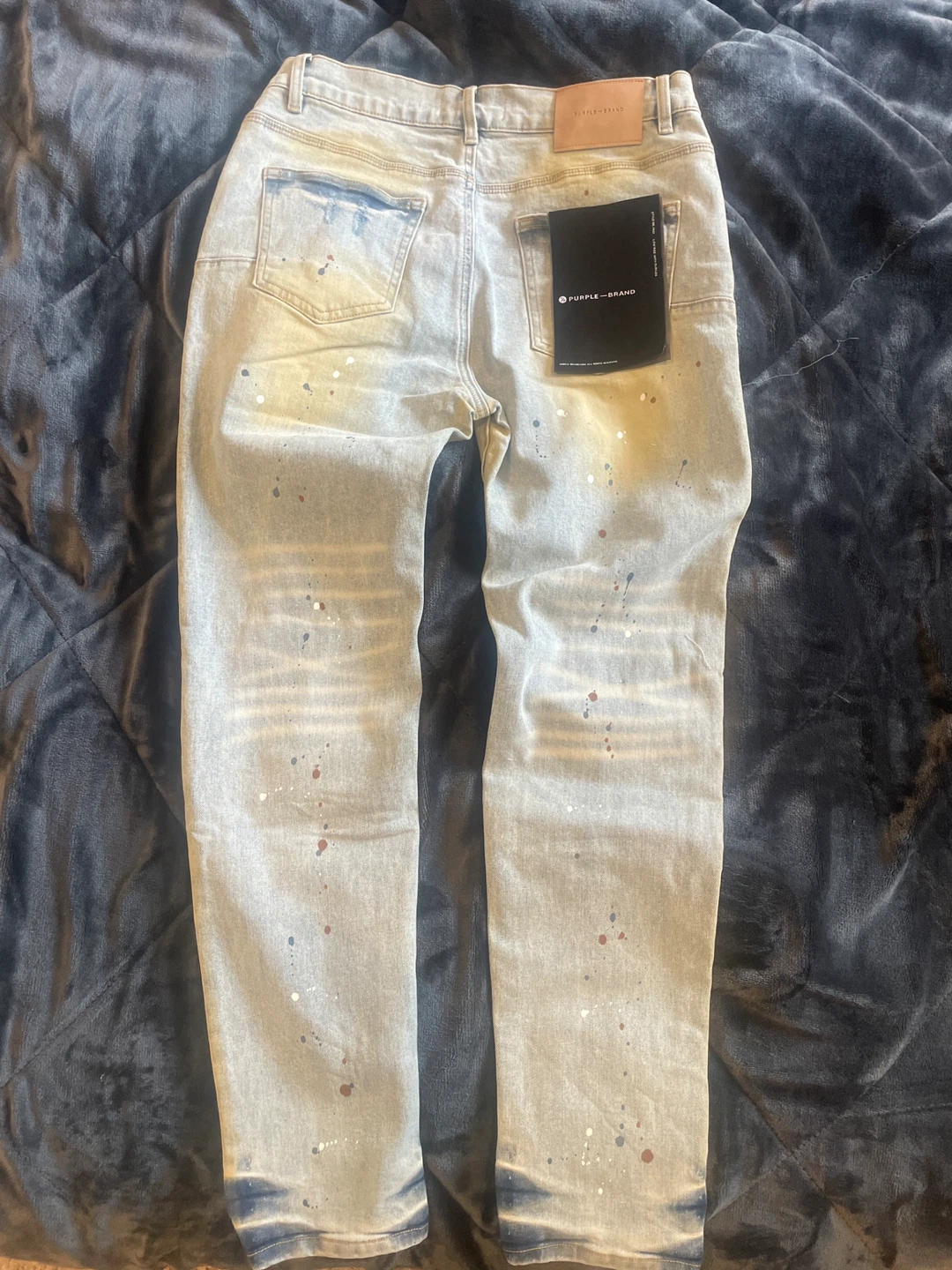 Purple Brand Distressed Paint Splatter Jeans Size 32 - photo 2