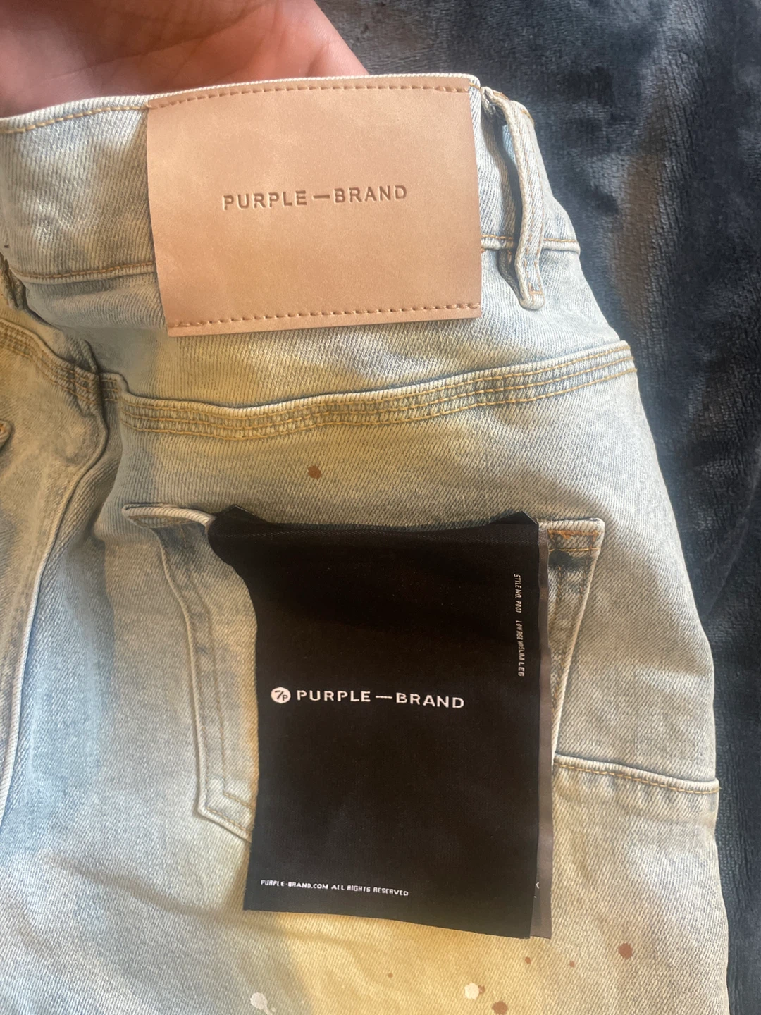 Purple Brand Distressed Paint Splatter Jeans Size 32 - photo 3