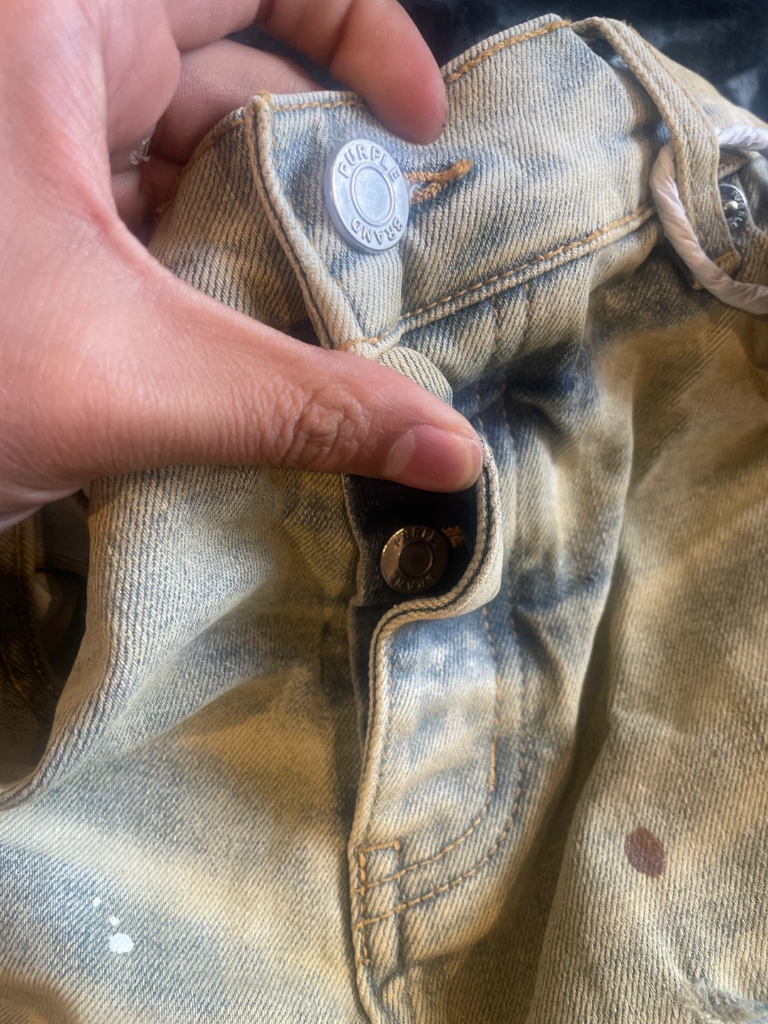 Purple Brand Distressed Paint Splatter Jeans Size 32 - photo 4