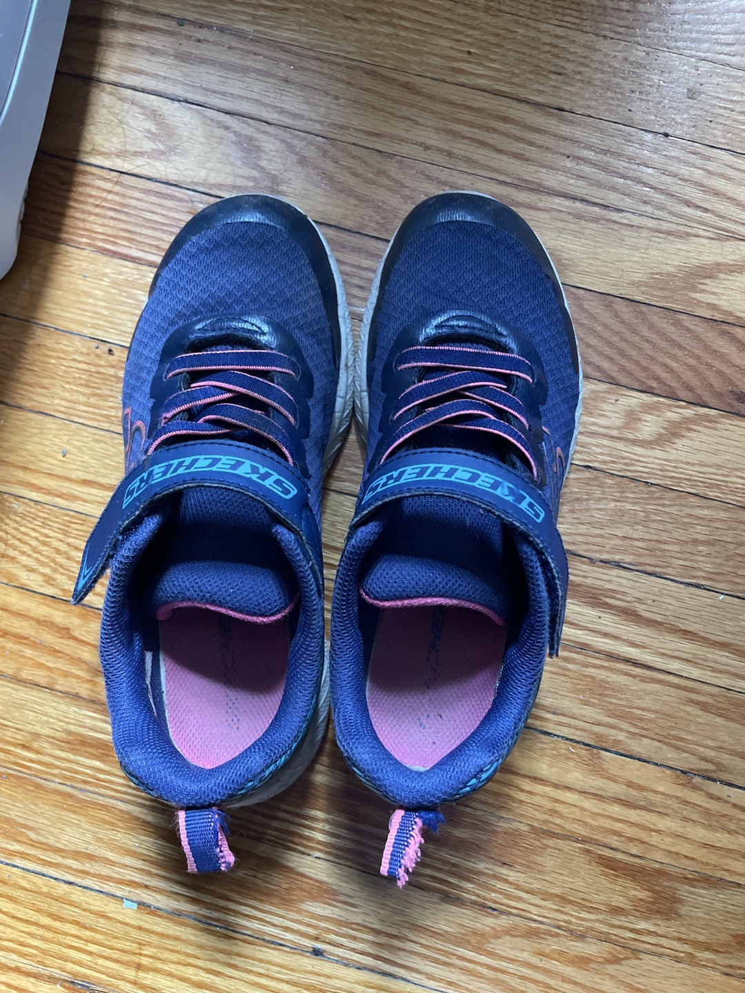Skechers Navy Blue Pink Girls Running Shoes