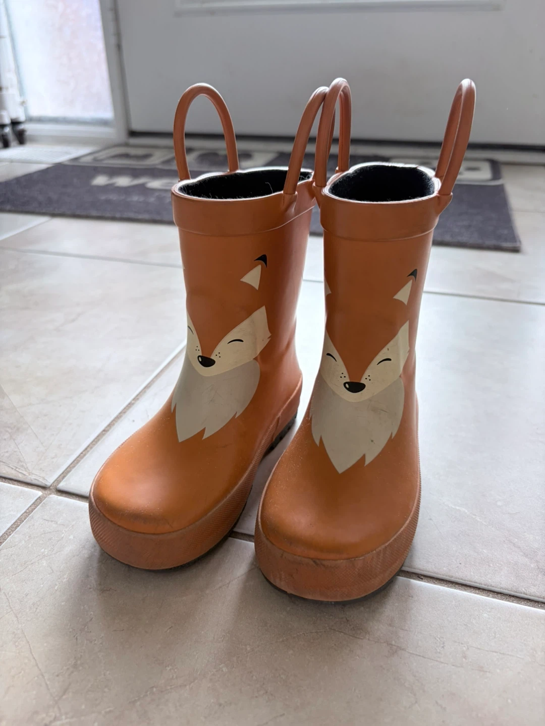 Orange Fox Rain Boots