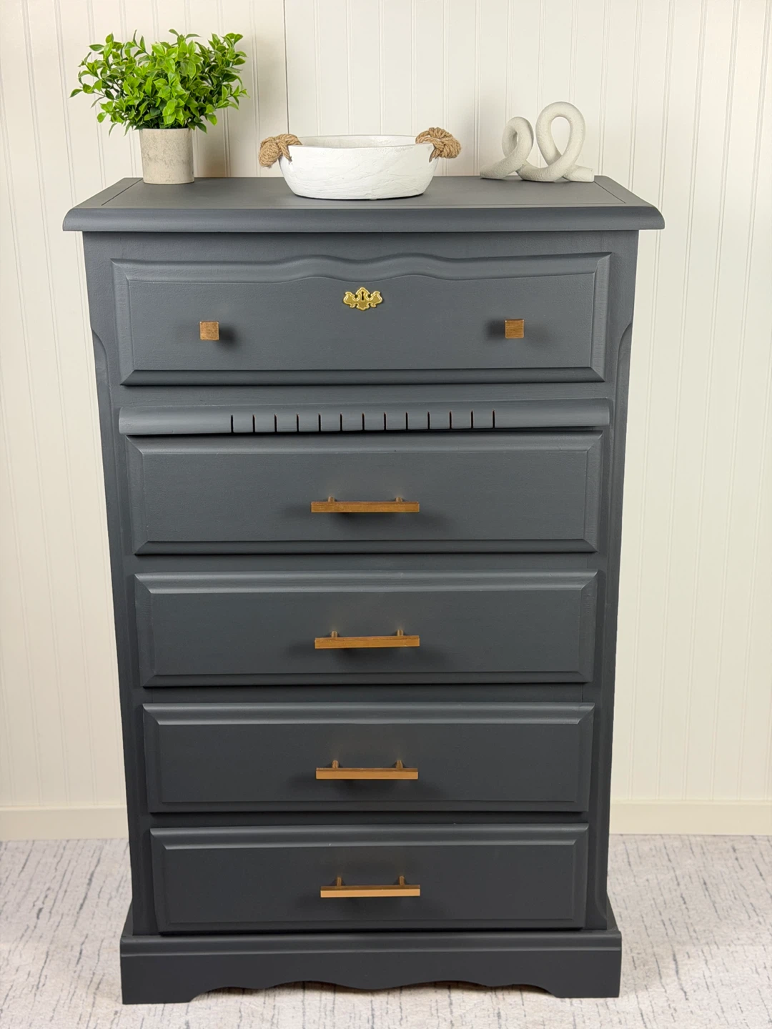 Dark Grey Tall Dresser