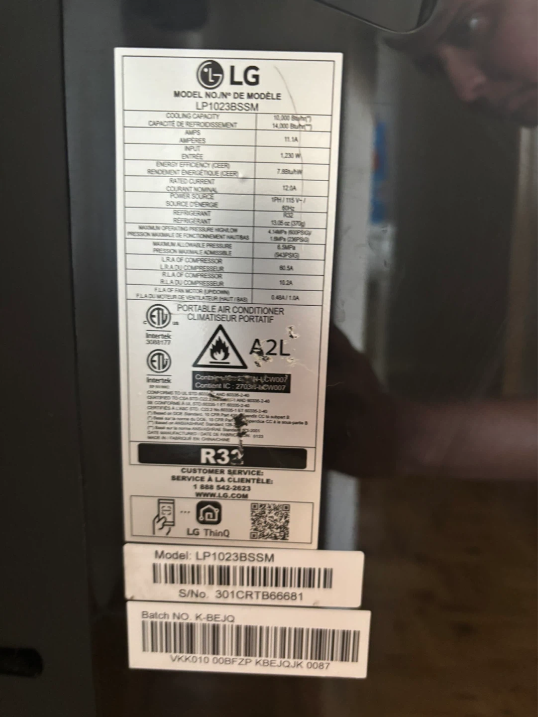 LG Portable Air Conditioner - photo 4