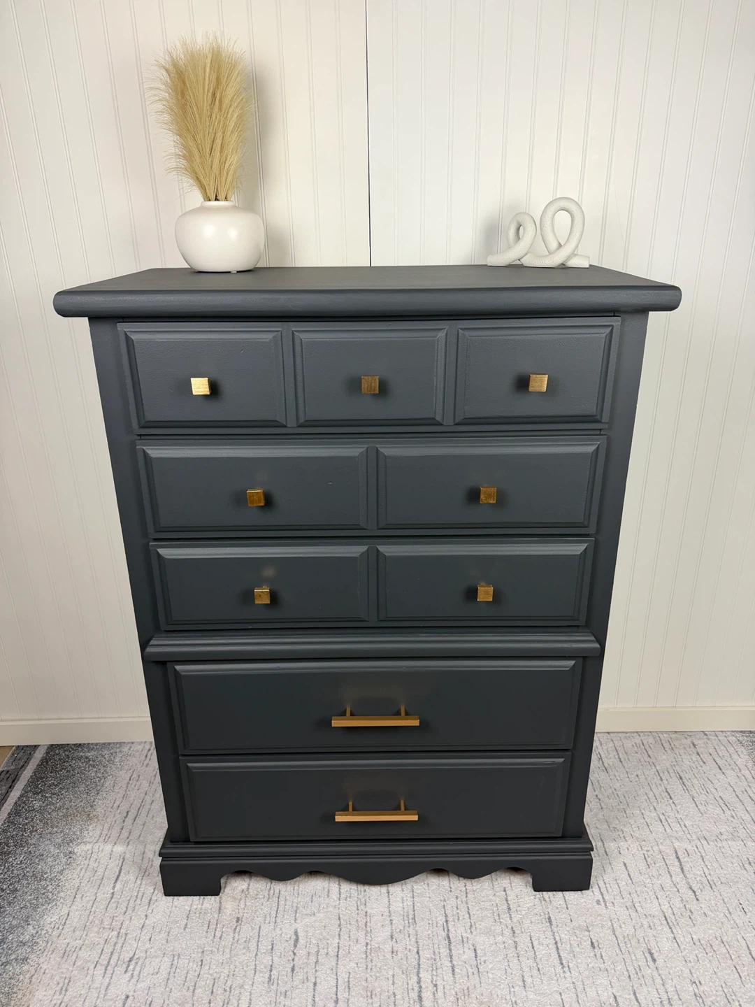 Tall Dark Grey Chest of Drawers
