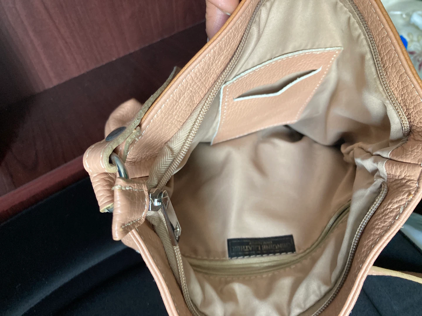 Two-Tone Leather Shoulder Bag - photo 2