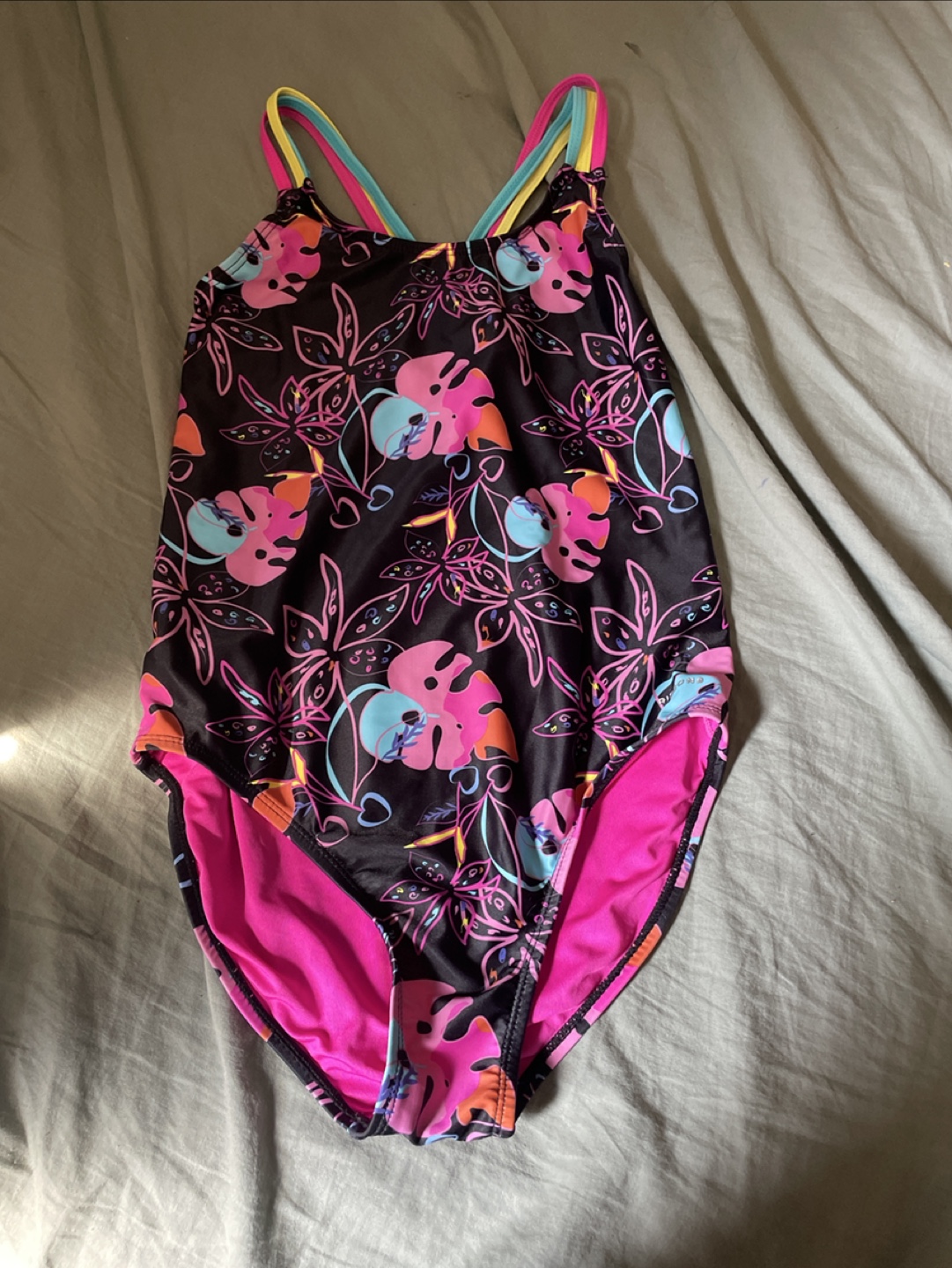 Girls' One-Piece Swimsuit - Tropical Print - photo 2
