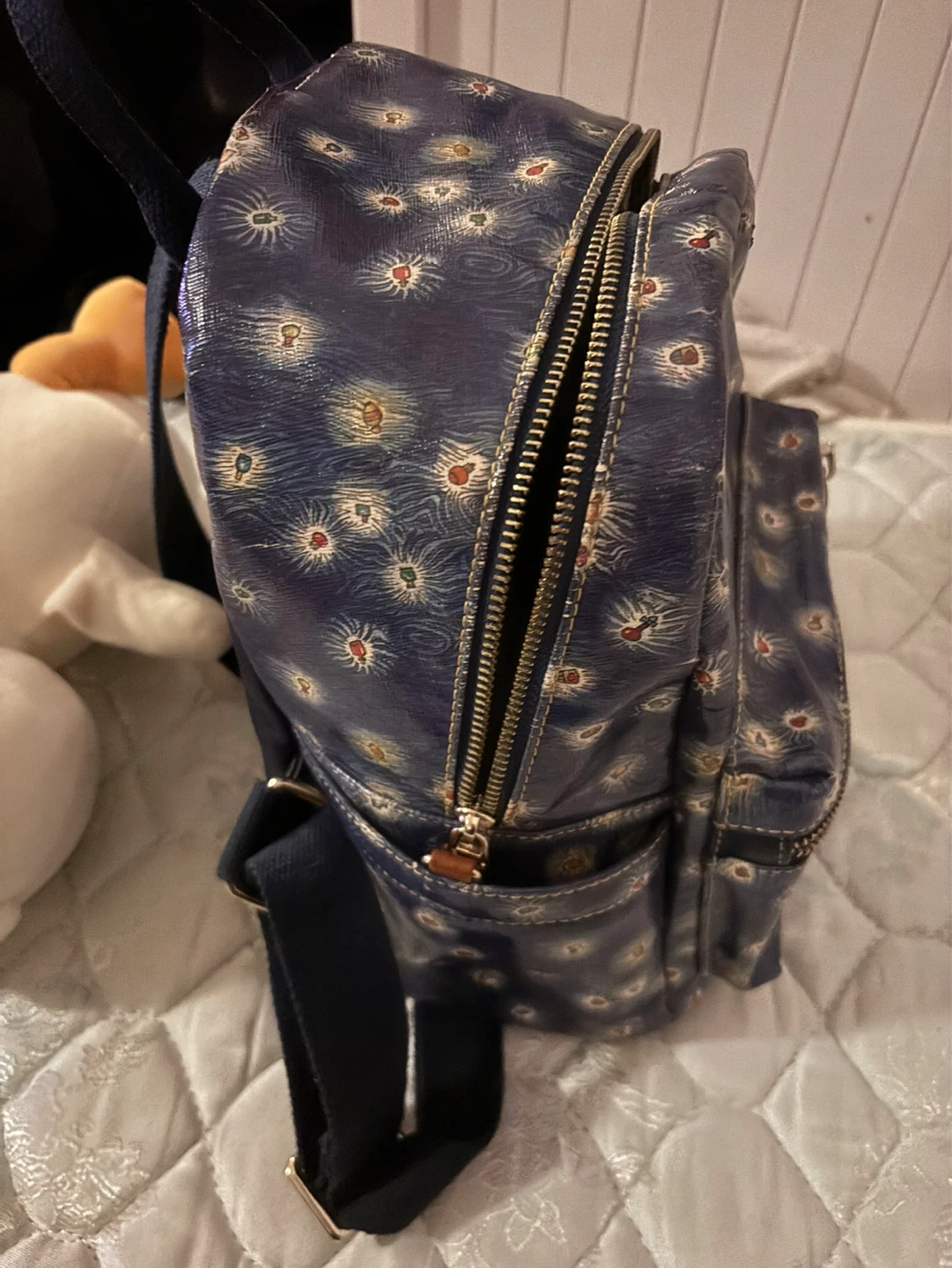 Blue Backpack with All-Over Print - photo 2