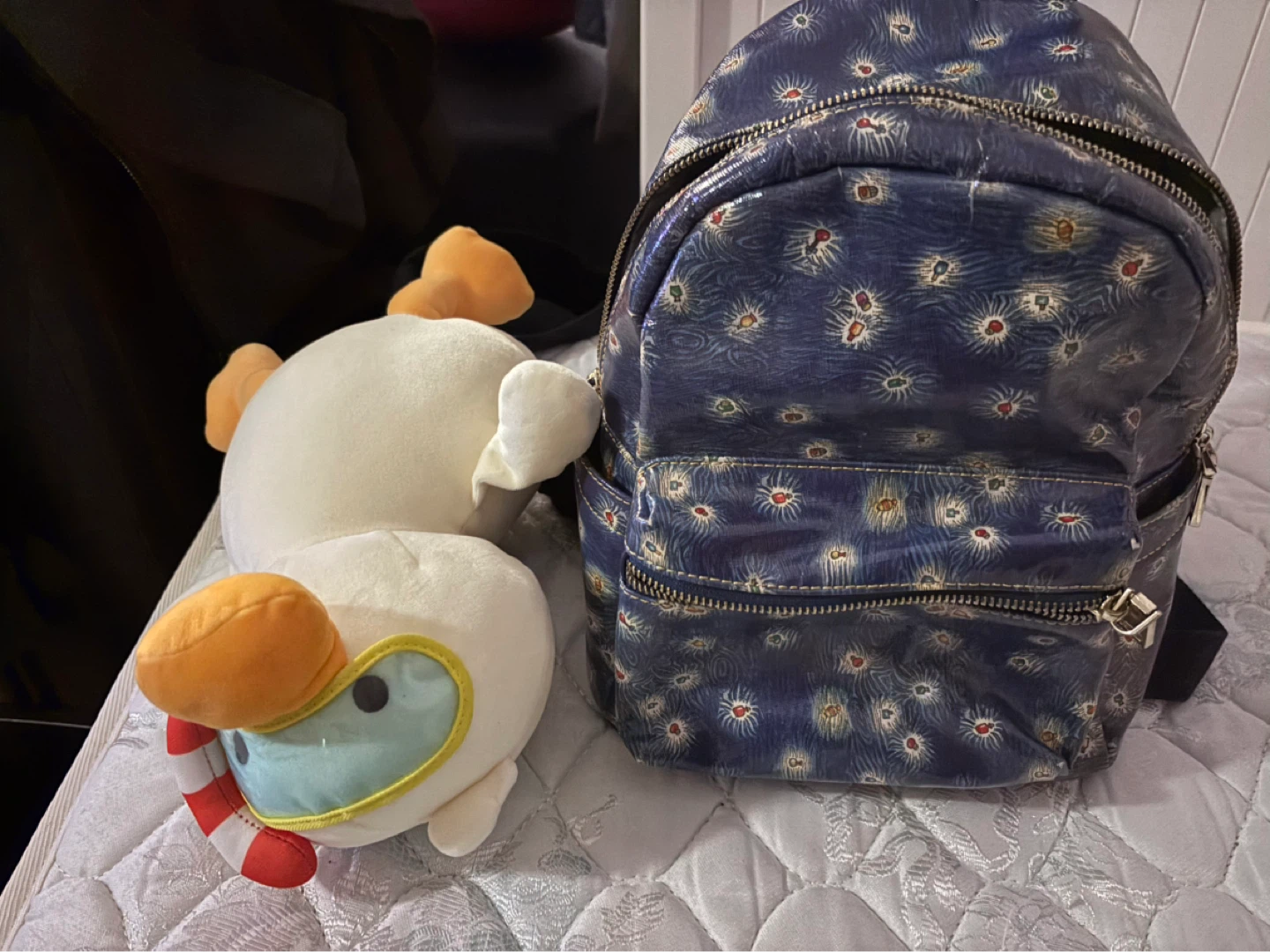 Blue Backpack with All-Over Print