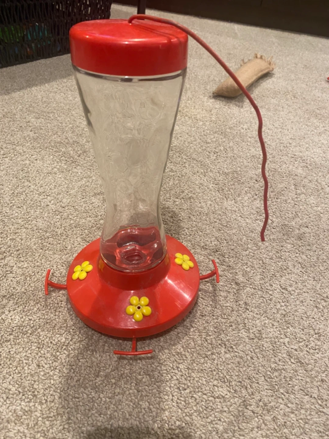 Red Hummingbird Feeder with Flower Perches - photo 2