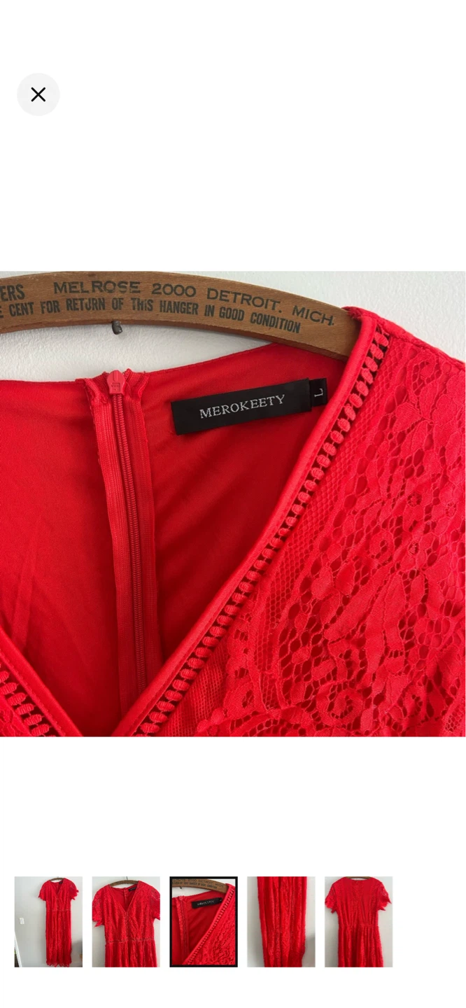 MEROKEETY Red Lace Dress - photo 3