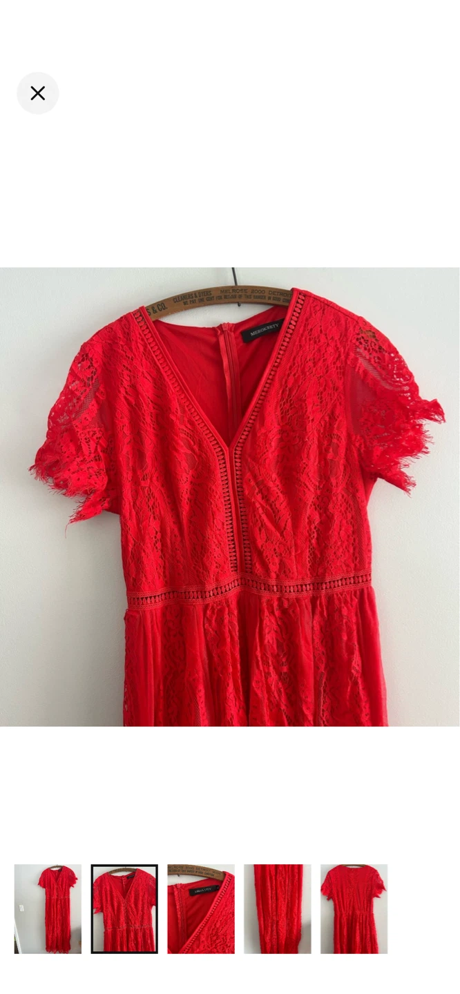 MEROKEETY Red Lace Dress - photo 2