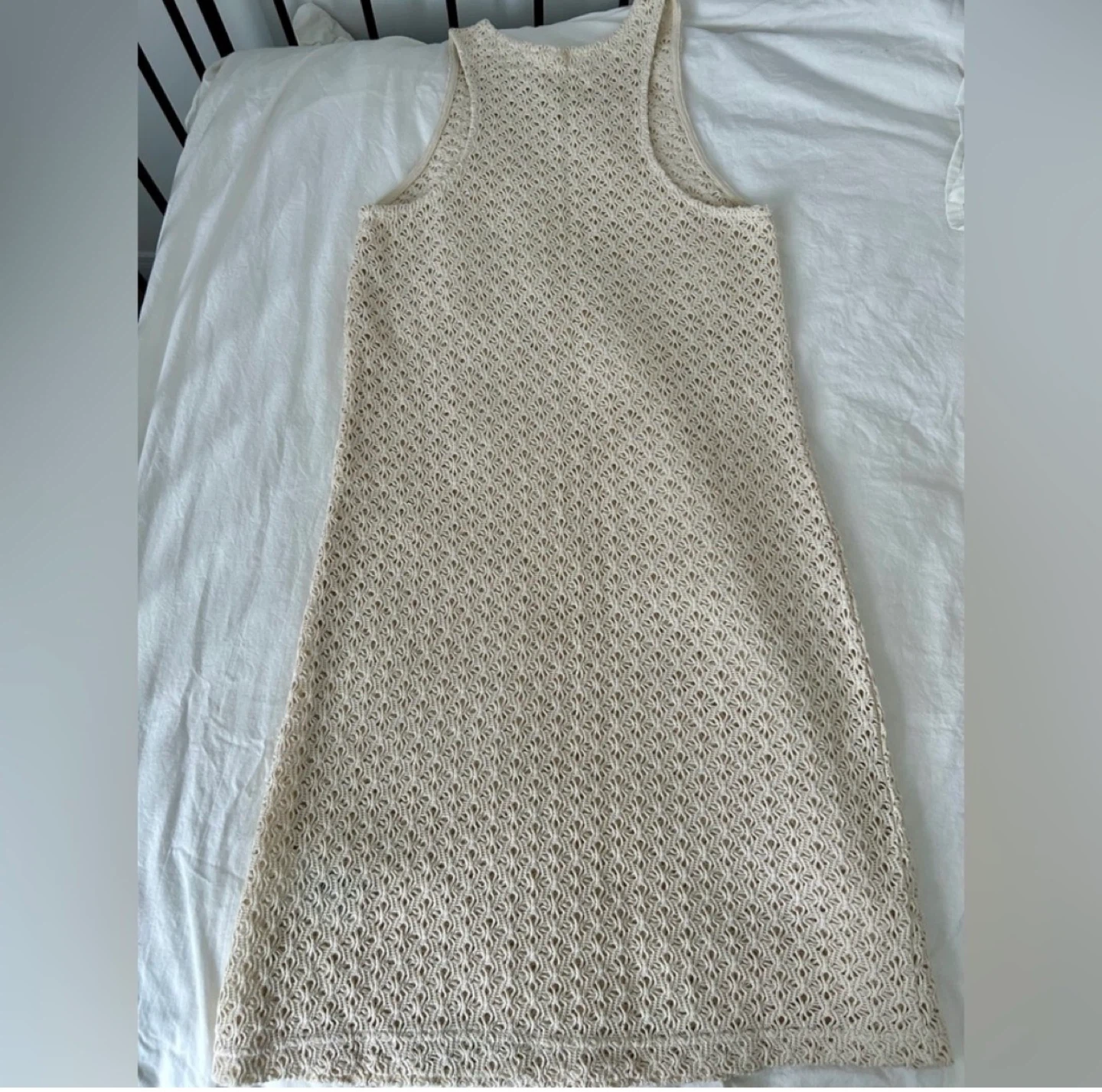 H&M Cream Crochet Tank Dress - photo 3