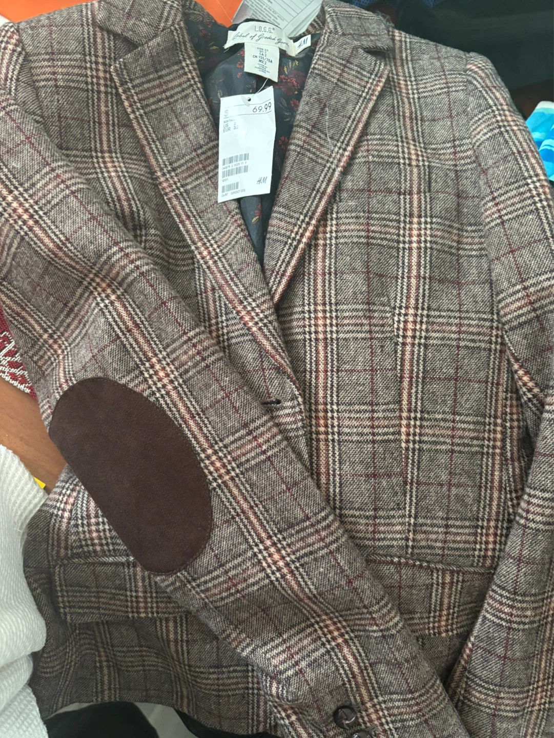 H&M "L.O.G.G." Plaid Blazer Jacket - Size US 2