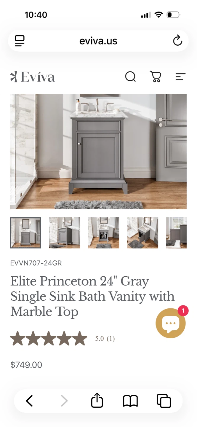 Brand new Grey Bathroom Vanity with Marble Top - photo 2