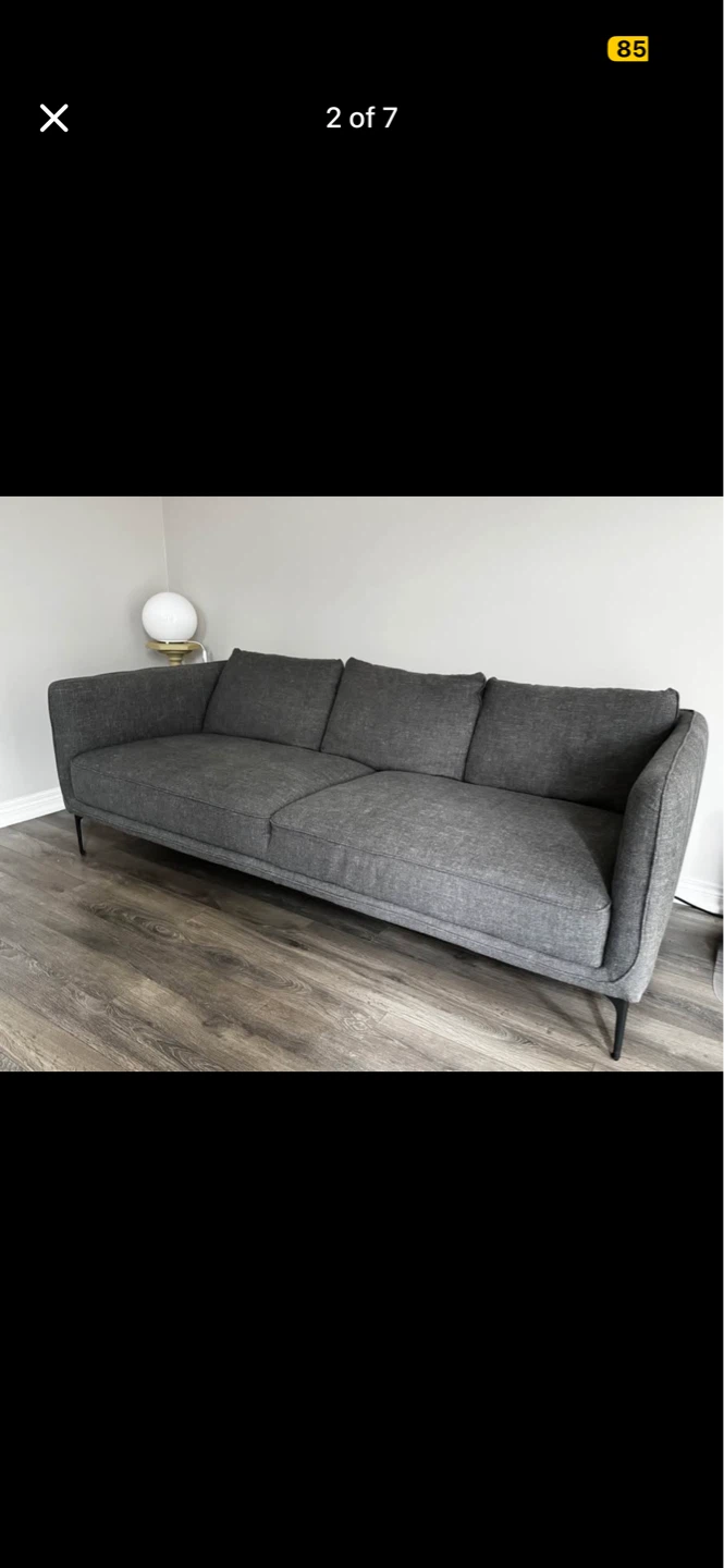 Urban Barn Heaton Sofa with stunning vertical stitching