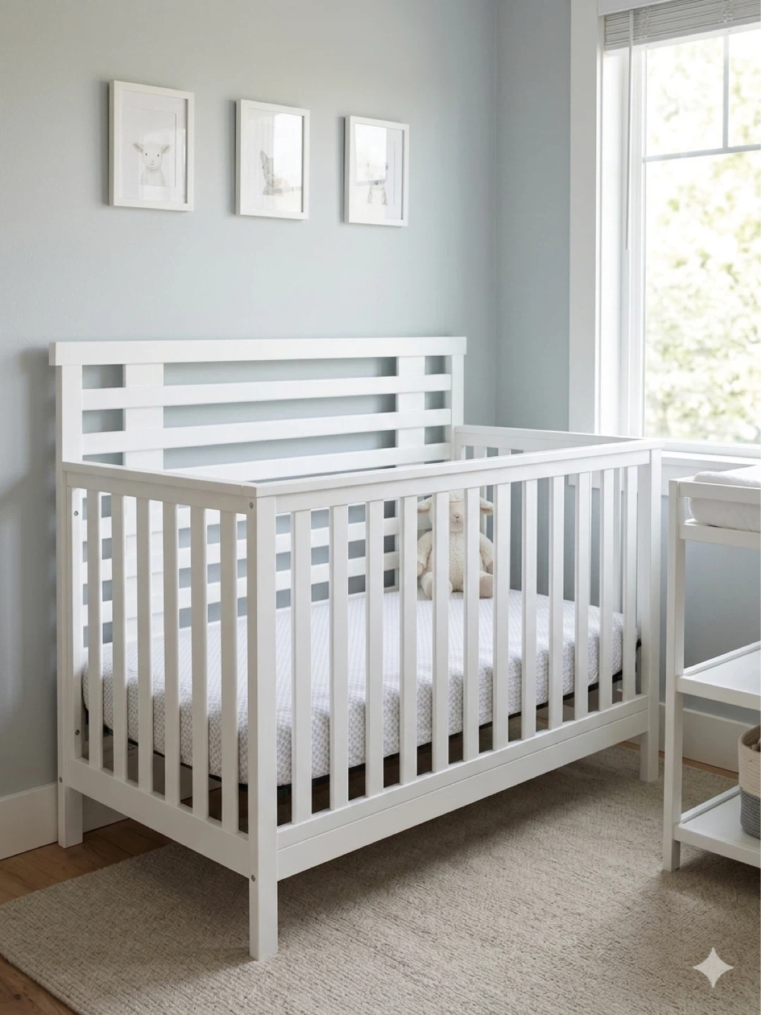White Wooden Crib