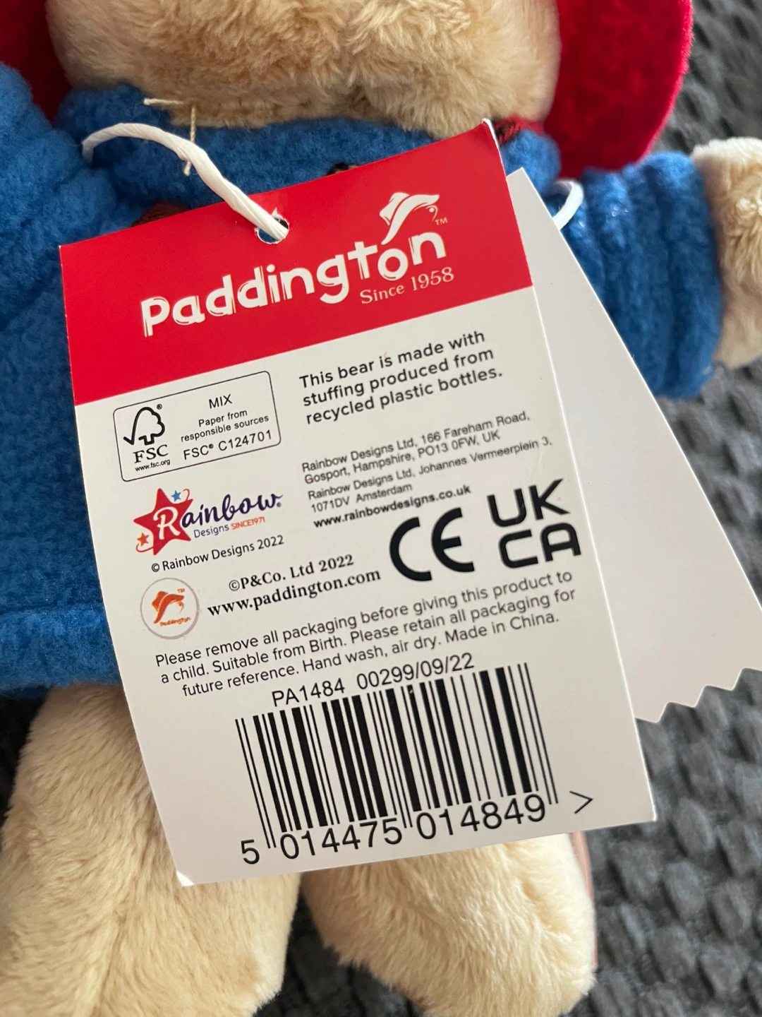 New Paddington Bear Plush Toy 20cm - photo 2