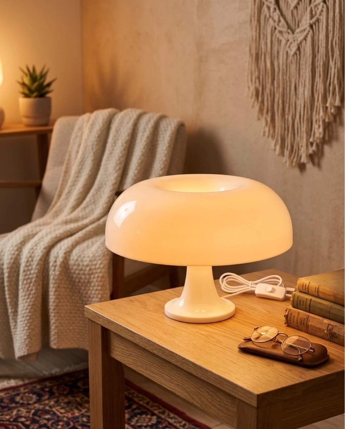 [Brand New] Retro White Mushroom LED Table Lamp
