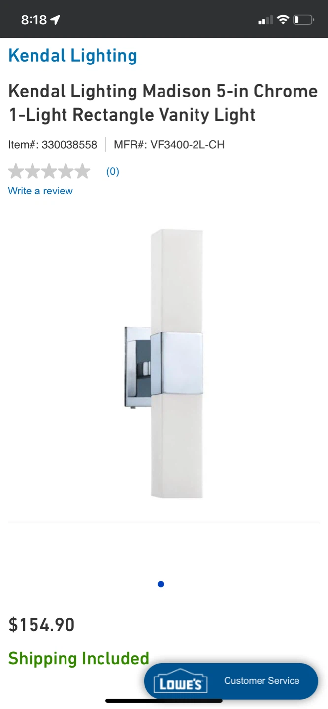 Kendal Lighting Madison  Rectangle Vanity Light