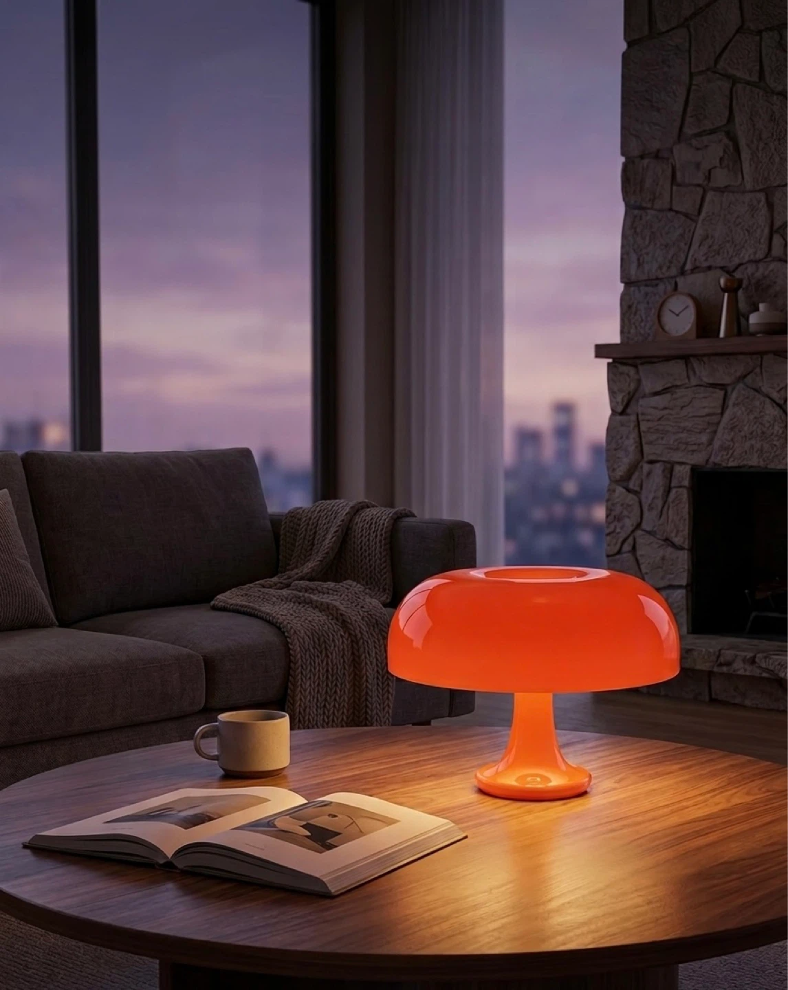 [Brand New] Retro Orange Mushroom LED Table Lamp