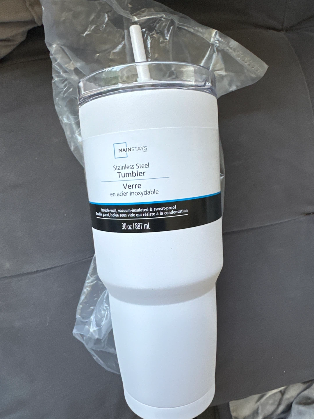 Mainstays Stainless Steel Tumbler 30 oz White - photo 3