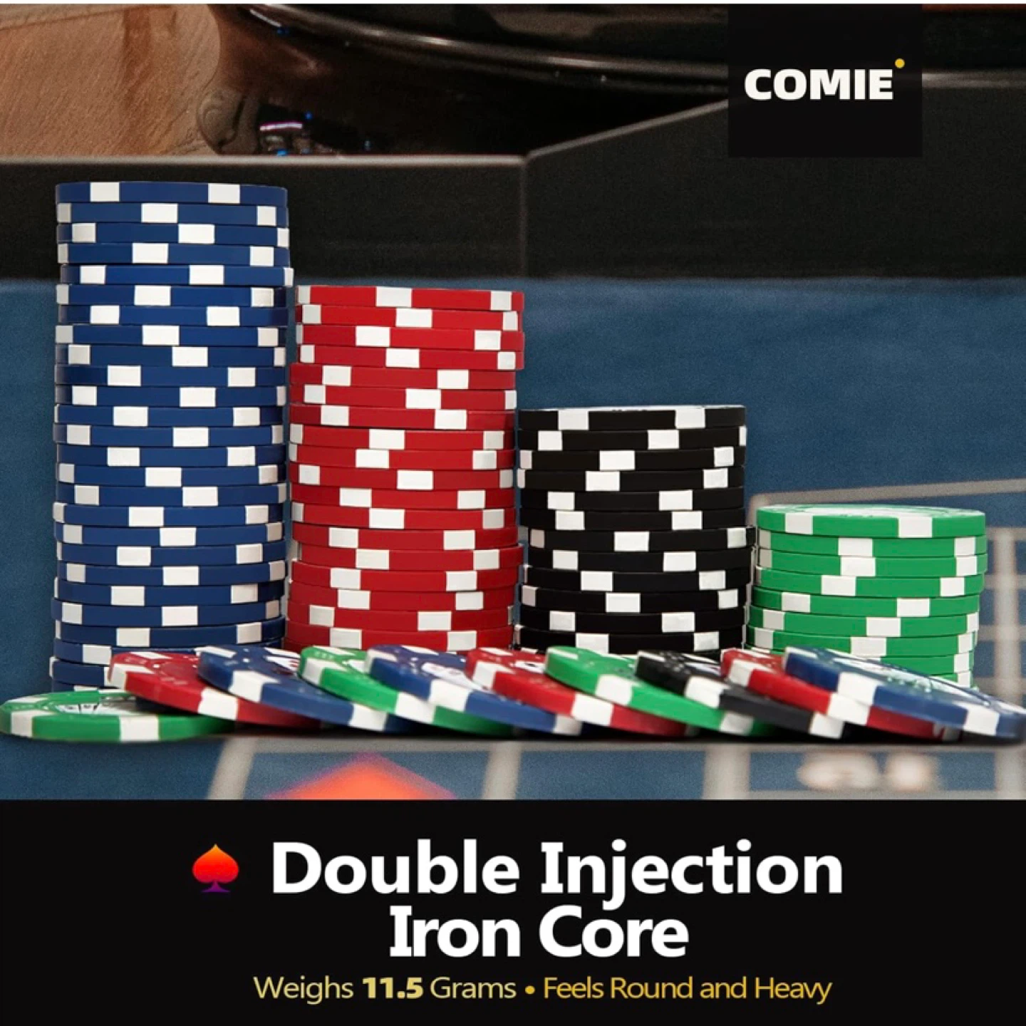 New Comie Premium Poker Chips Set,500PCS Iron Core - photo 3