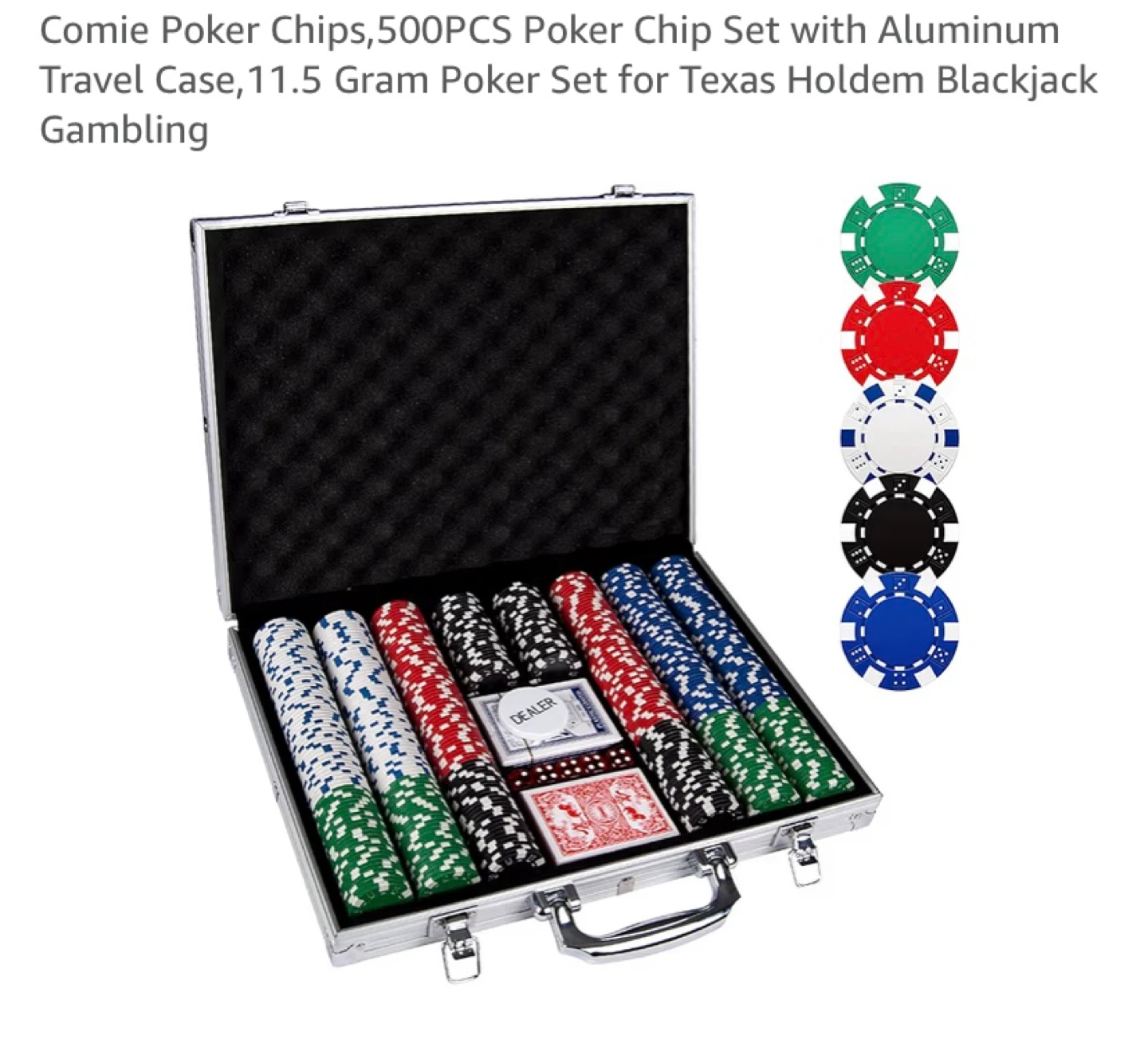 New Comie Premium Poker Chips Set,500PCS Iron Core