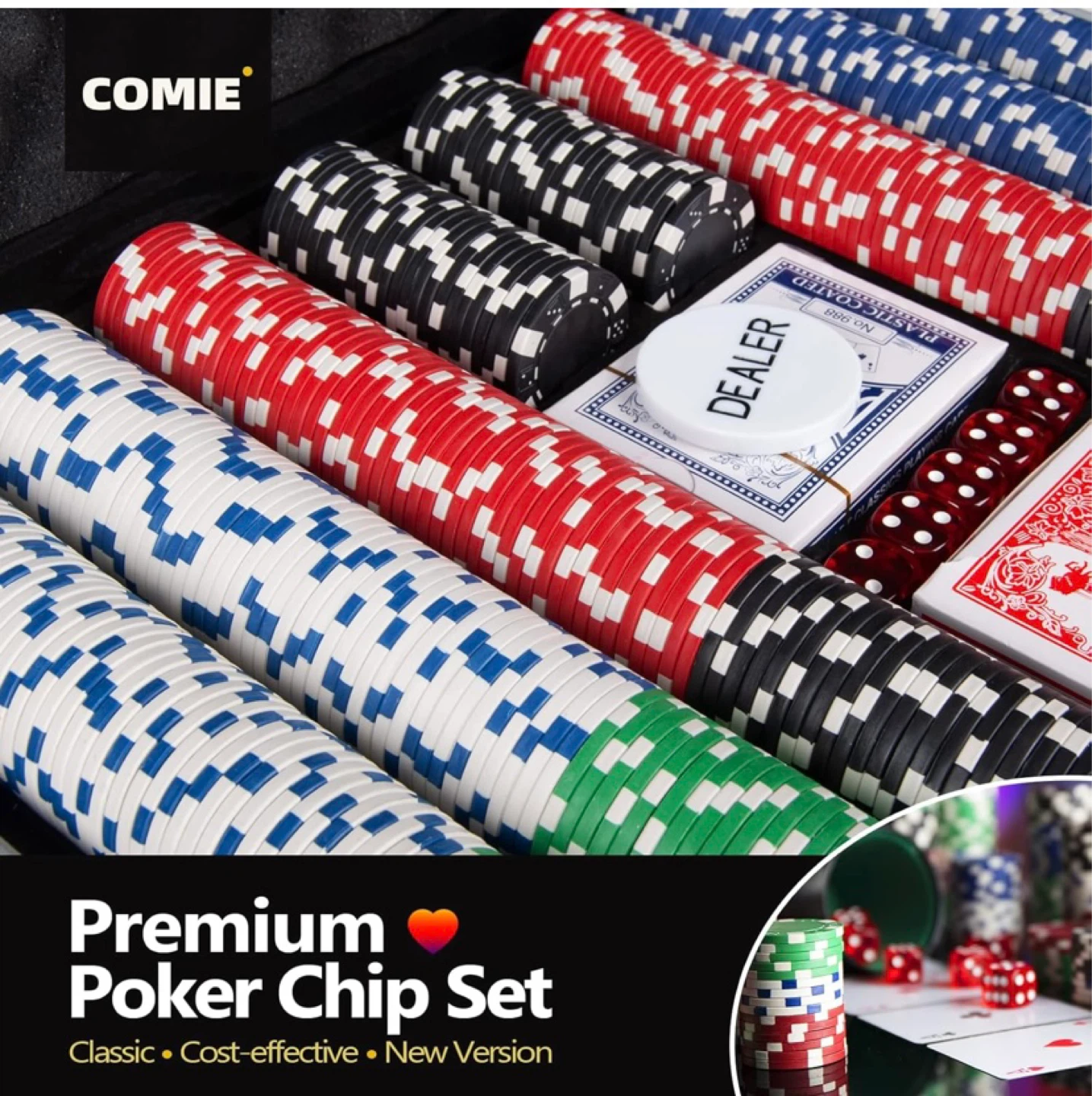 New Comie Premium Poker Chips Set,500PCS Iron Core - photo 5