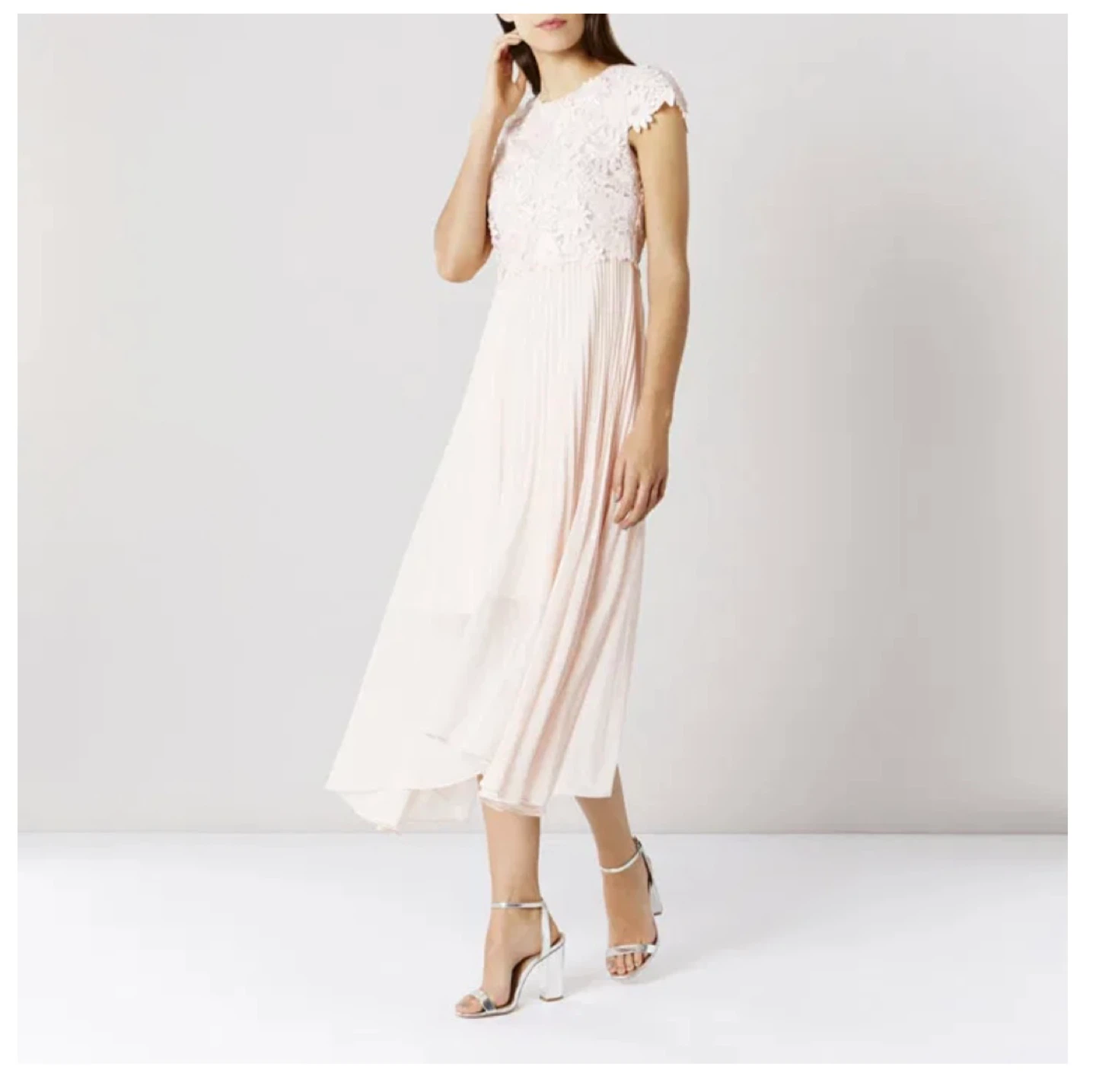 coast White Lace Pleated Dress
