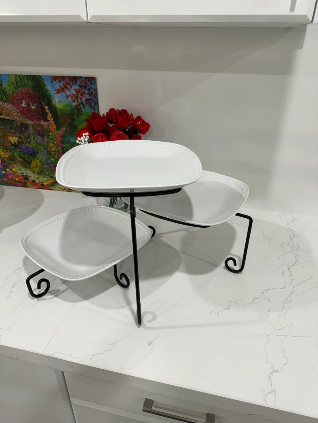 3-Tier White Dessert Stand